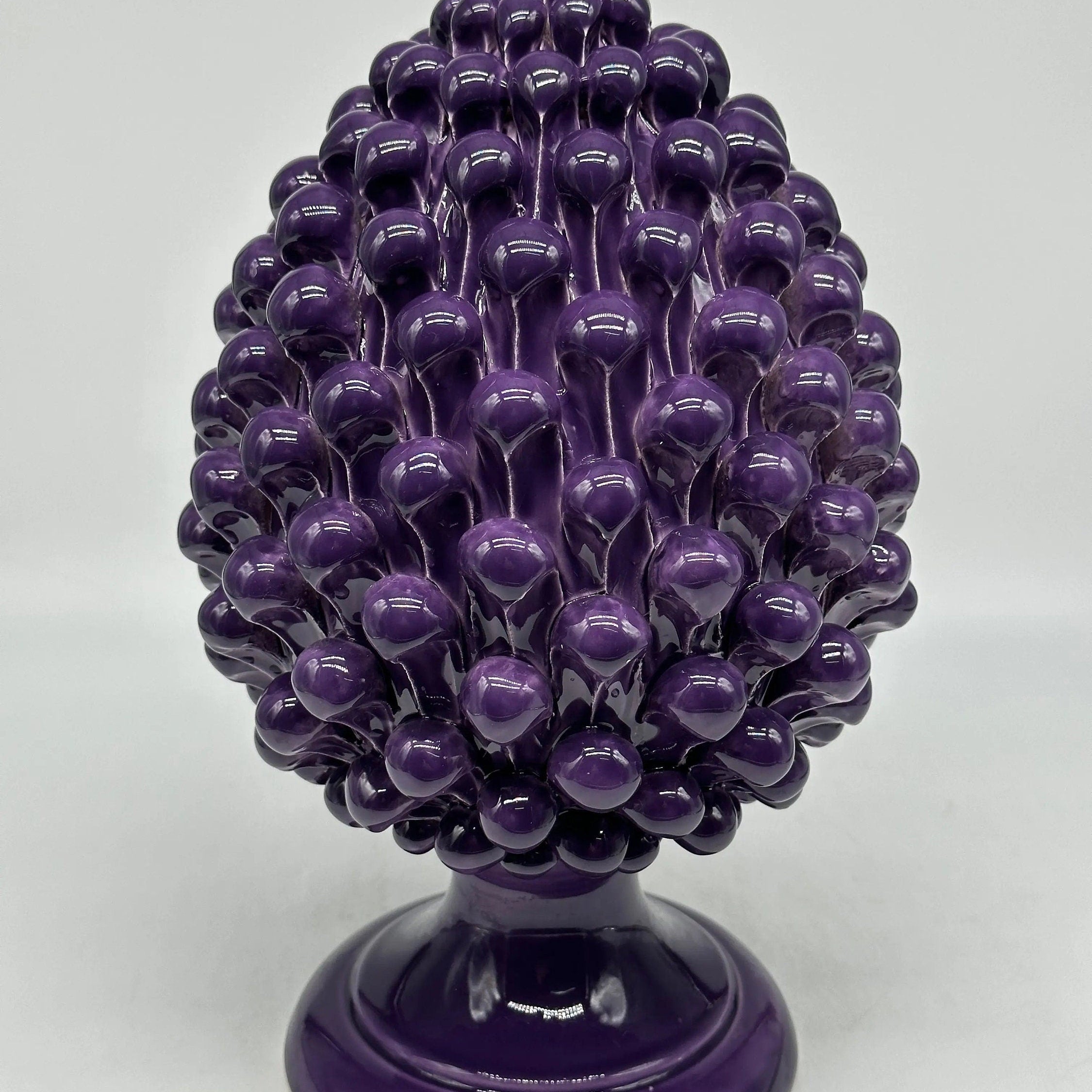 Pigna Ceramica Caltagirone cm H.30 Artigianale Viola DD CERAMICHE SICILIANE
