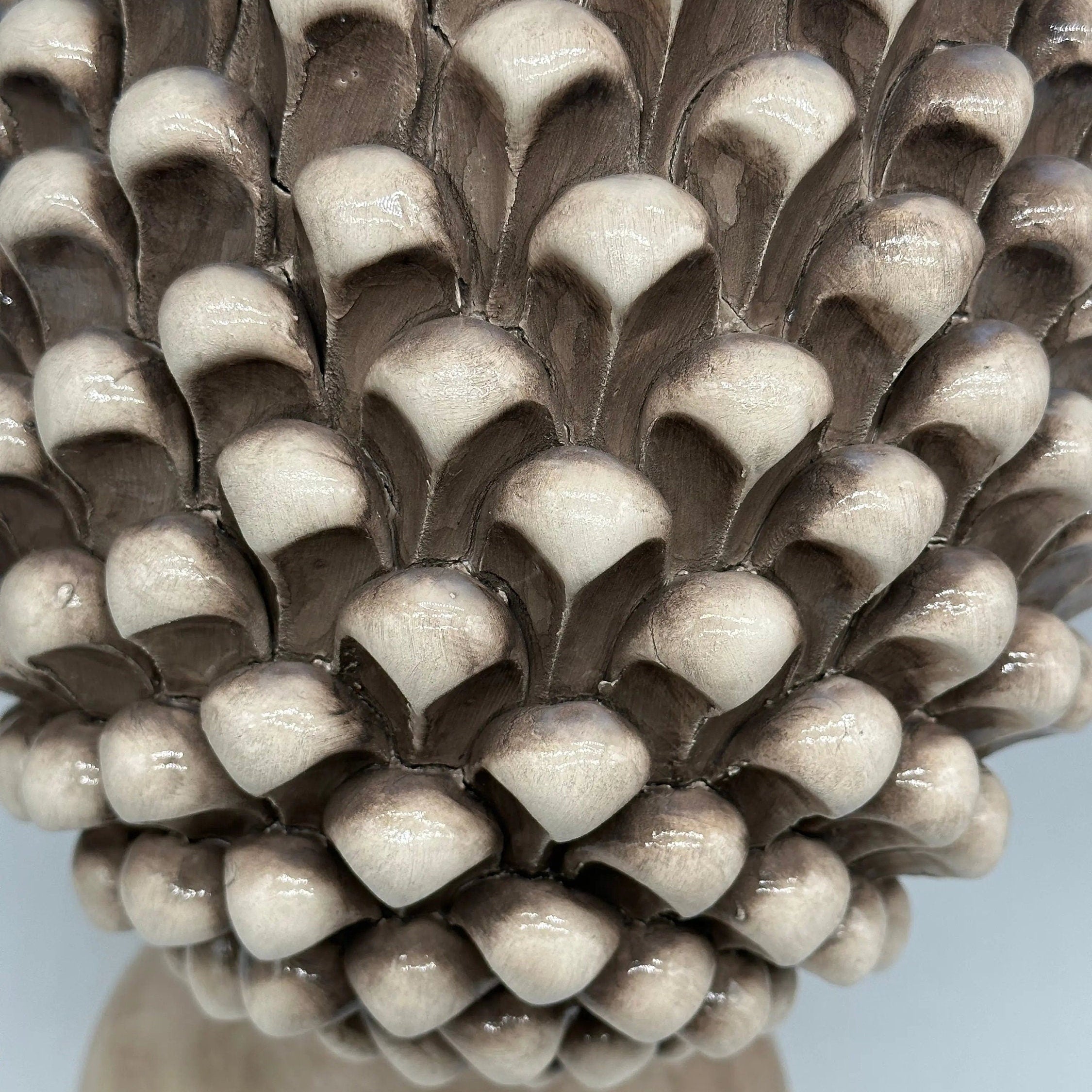 Pigna Ceramica Caltagirone cm H.40 Artigianale Beige Écru DD CERAMICHE SICILIANE