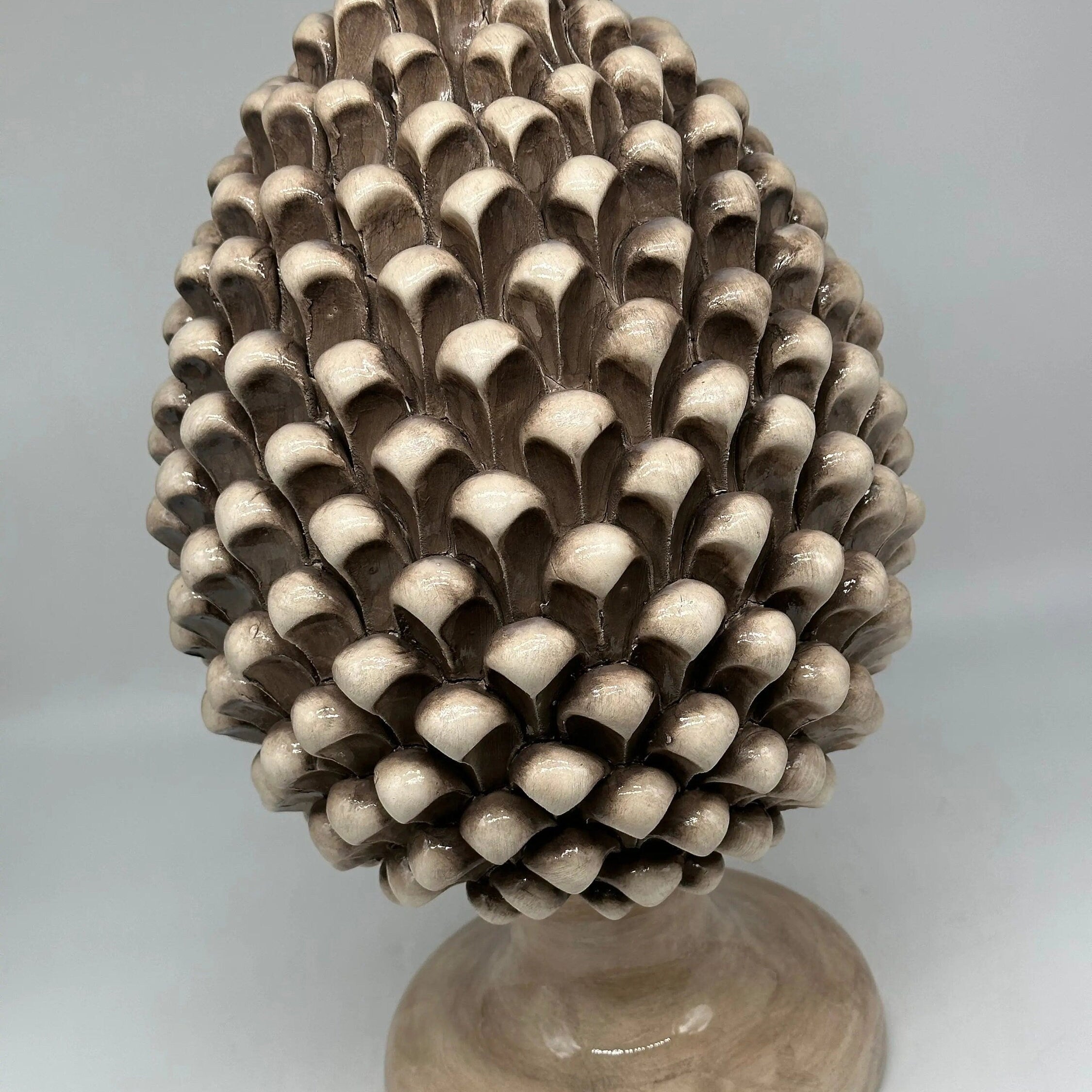 Pigna Ceramica Caltagirone cm H.40 Artigianale Beige Écru DD CERAMICHE SICILIANE