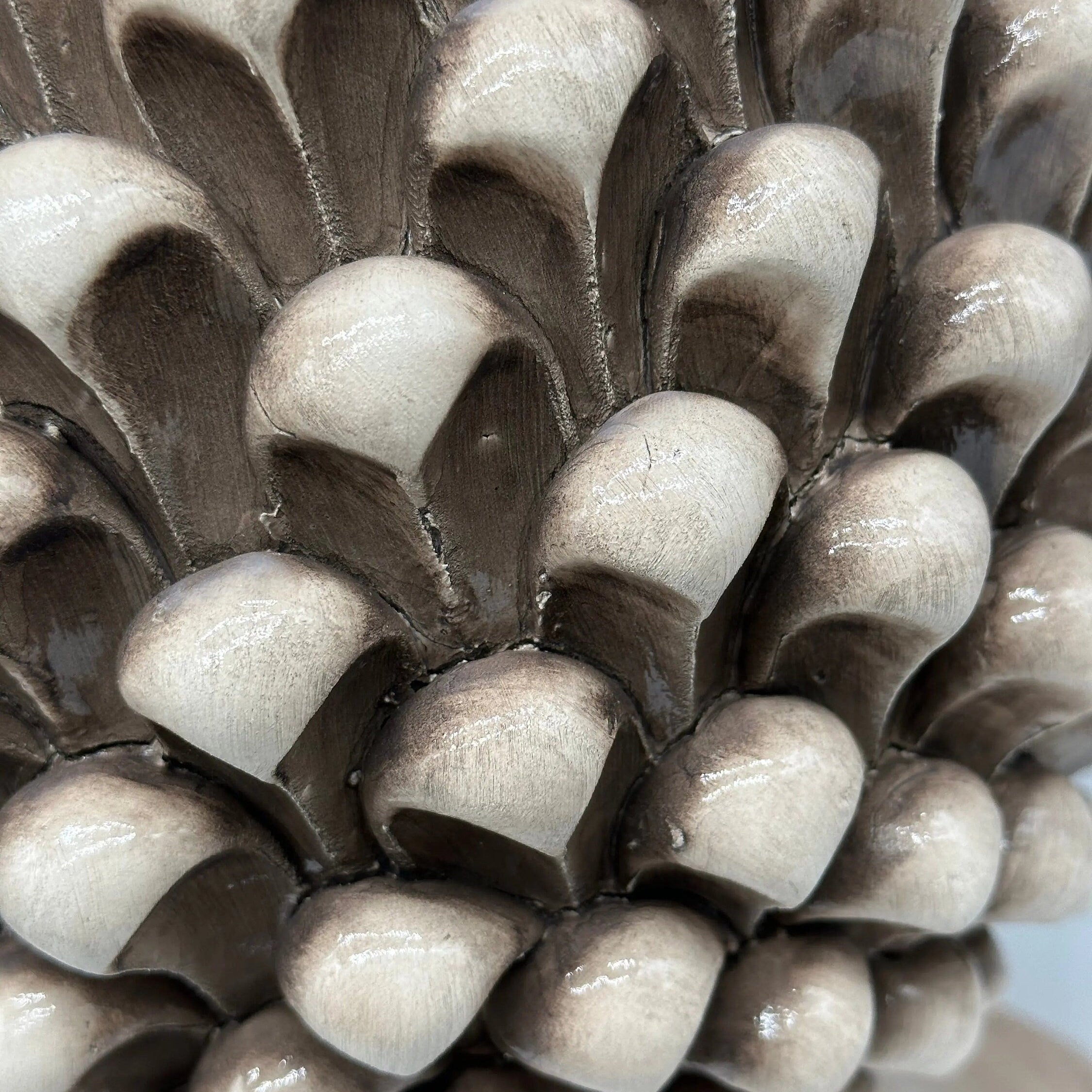 Pigna Ceramica Caltagirone cm H.40 Artigianale Beige Écru DD CERAMICHE SICILIANE