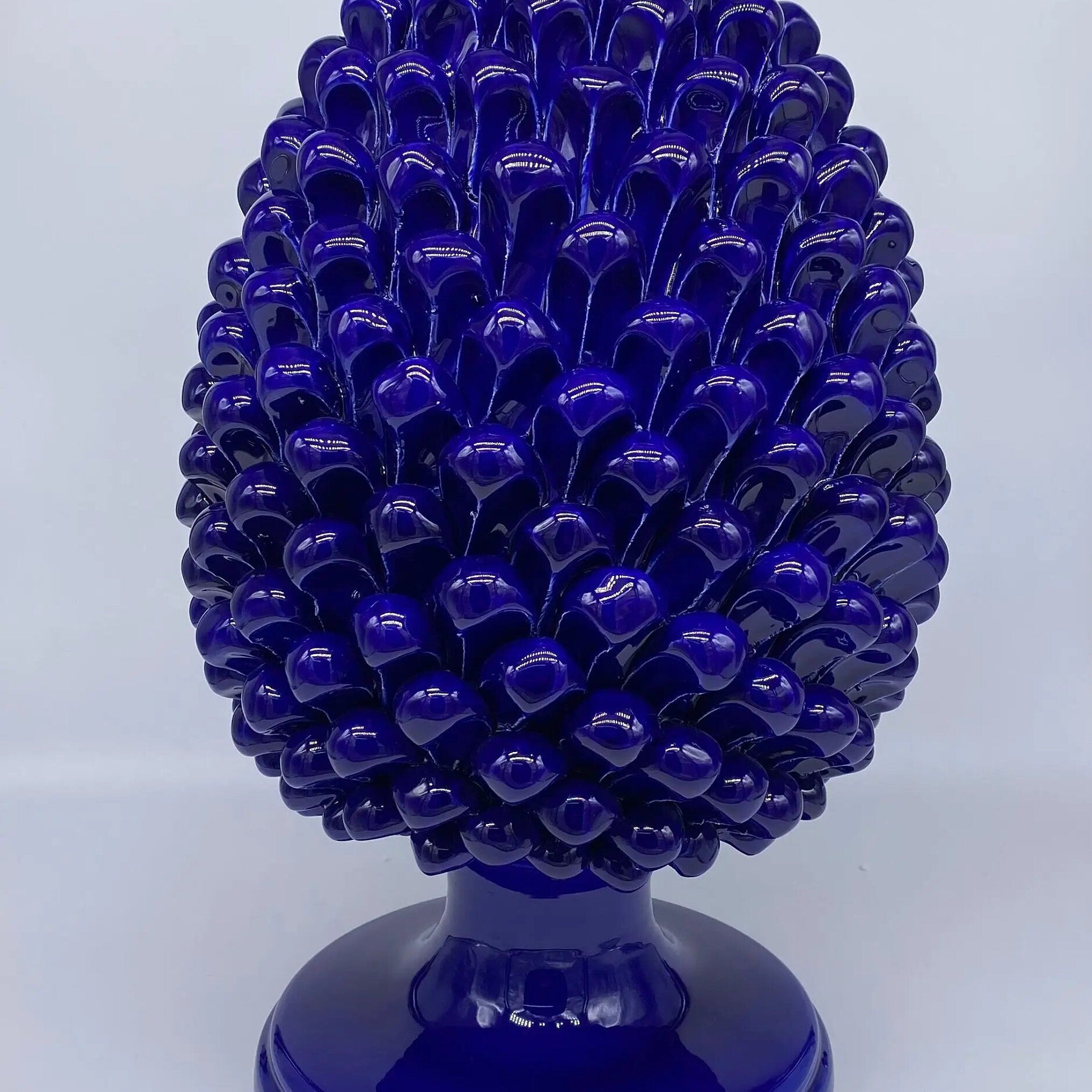 Pigna Ceramica Caltagirone cm H.40 Artigianale Blu DD CERAMICHE SICILIANE