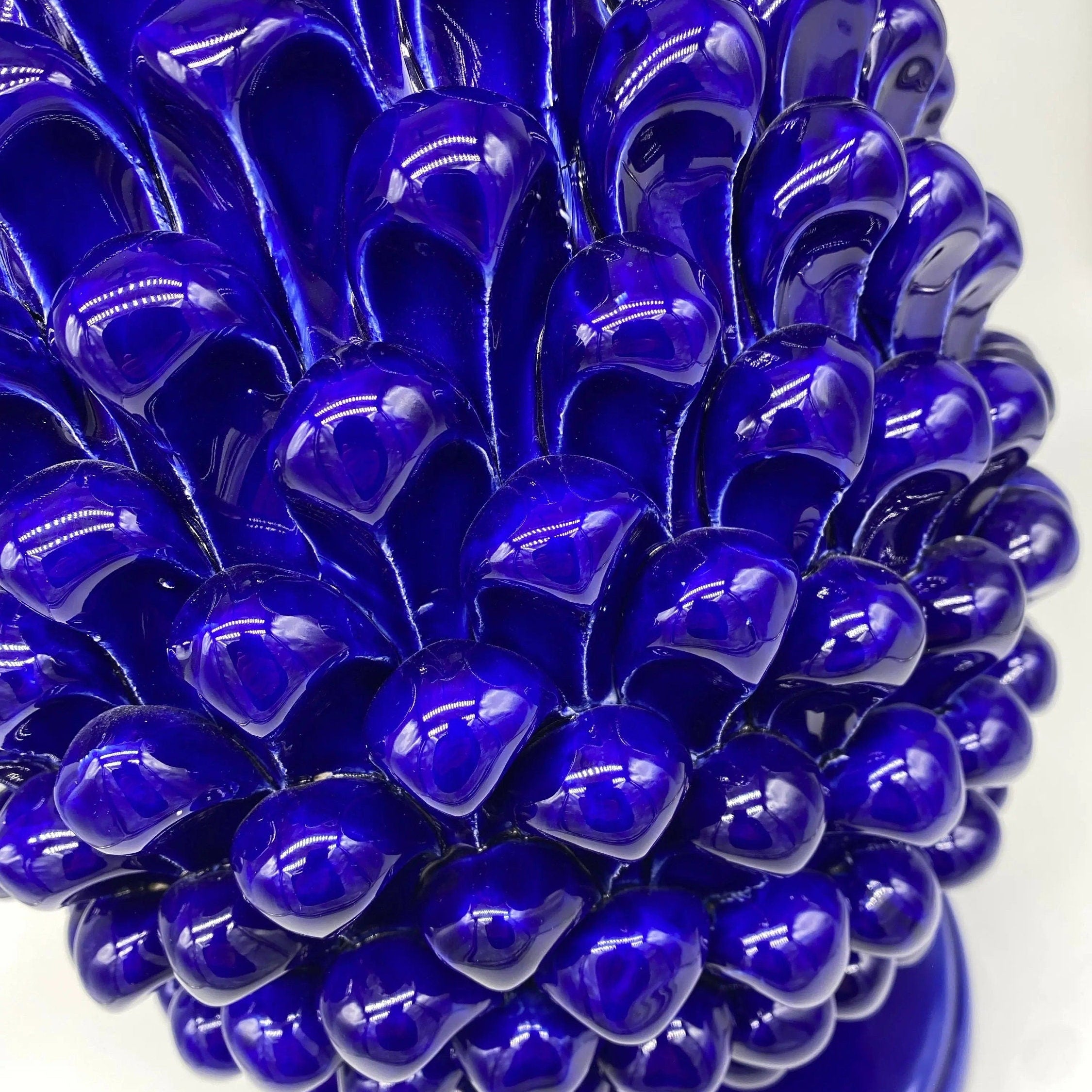 Pigna Ceramica Caltagirone cm H.40 Artigianale Blu DD CERAMICHE SICILIANE