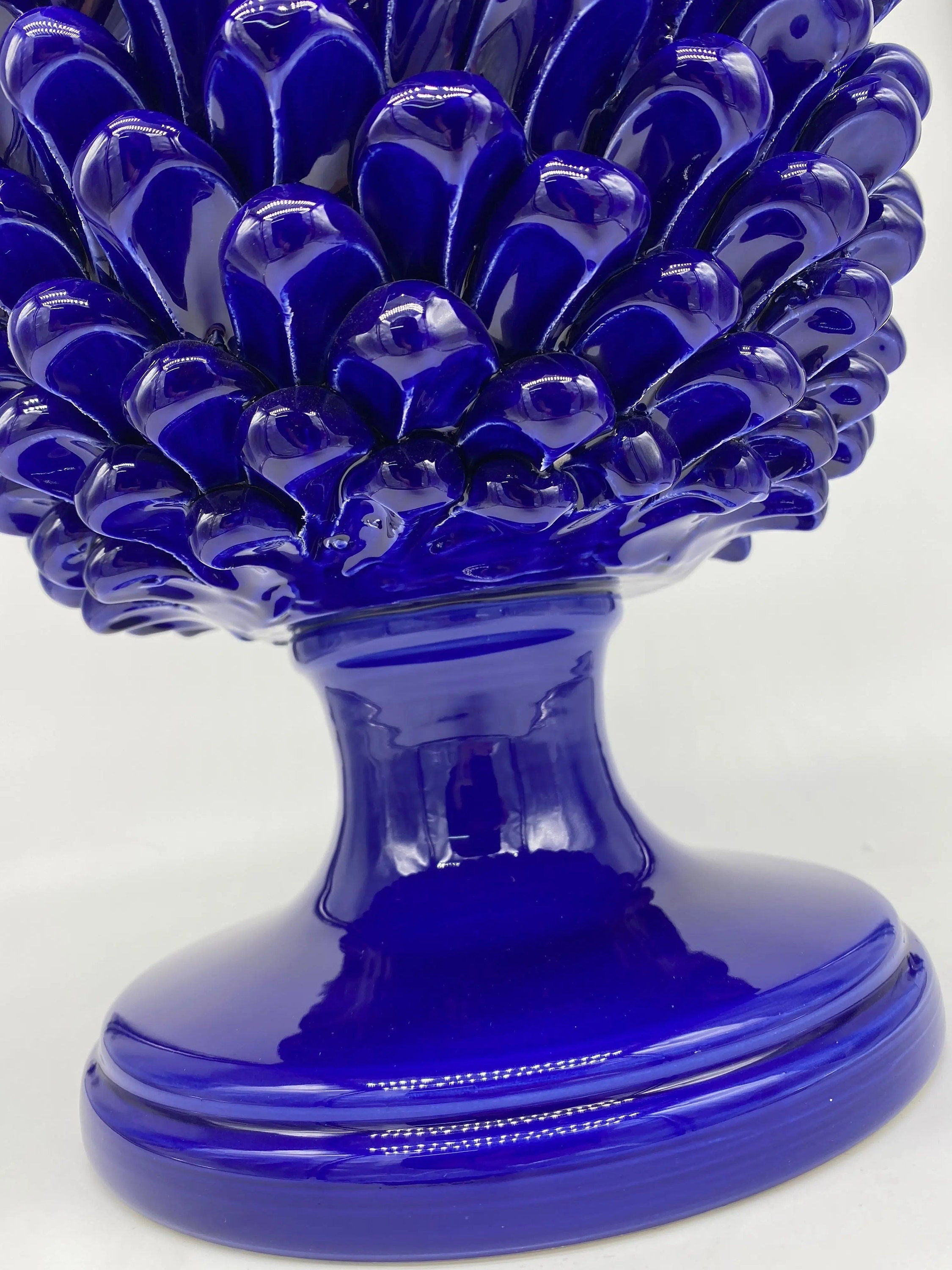 Pigna Ceramica Caltagirone cm H.40 Artigianale Blu DD CERAMICHE SICILIANE