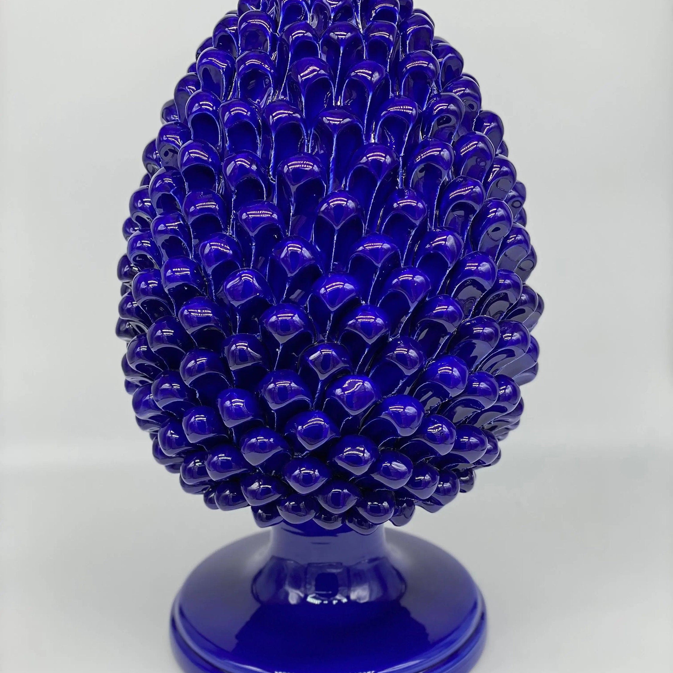 Pigna Ceramica Caltagirone cm H.40 Artigianale Blu DD CERAMICHE SICILIANE