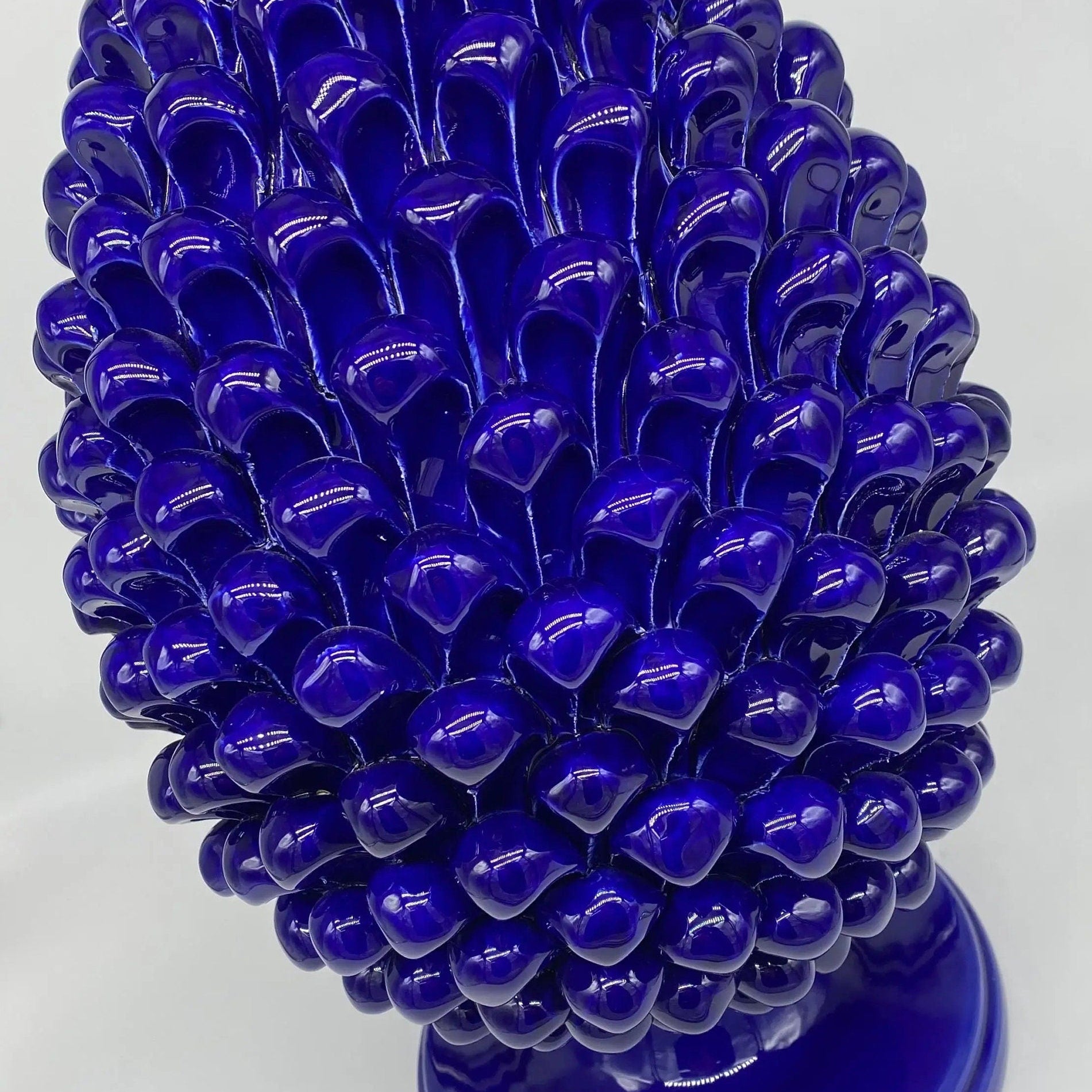 Pigna Ceramica Caltagirone cm H.40 Artigianale Blu DD CERAMICHE SICILIANE