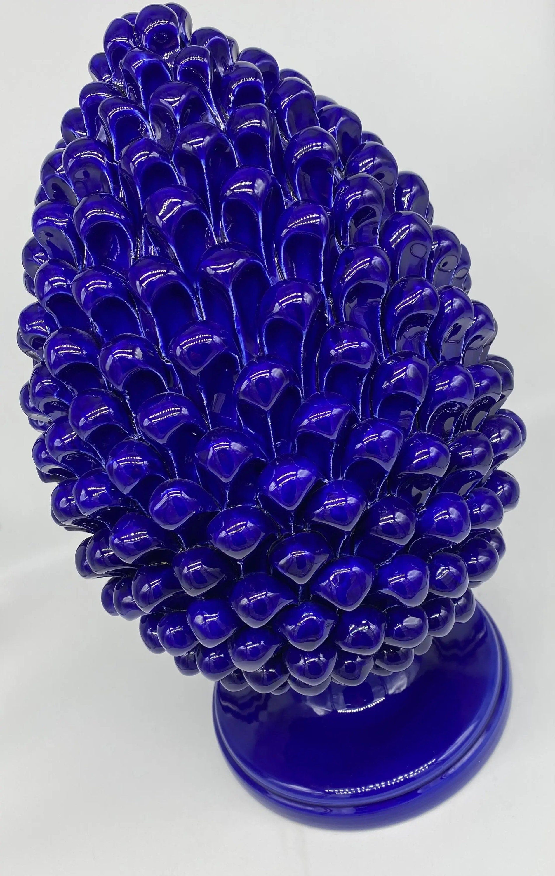 Pigna Ceramica Caltagirone cm H.40 Artigianale Blu DD CERAMICHE SICILIANE