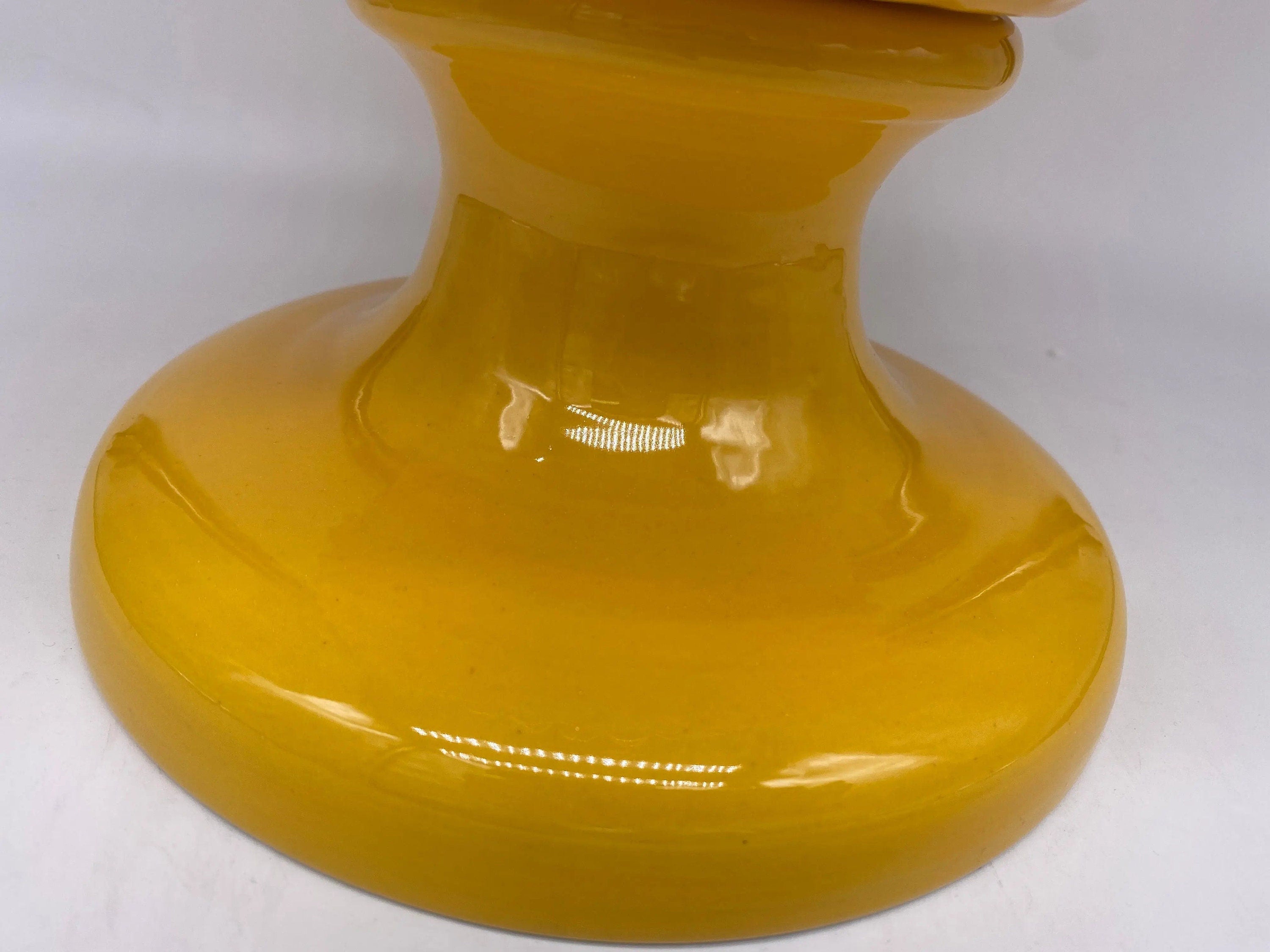 Pigna Ceramica Caltagirone cm H.40 Artigianale Giallo DD CERAMICHE SICILIANE