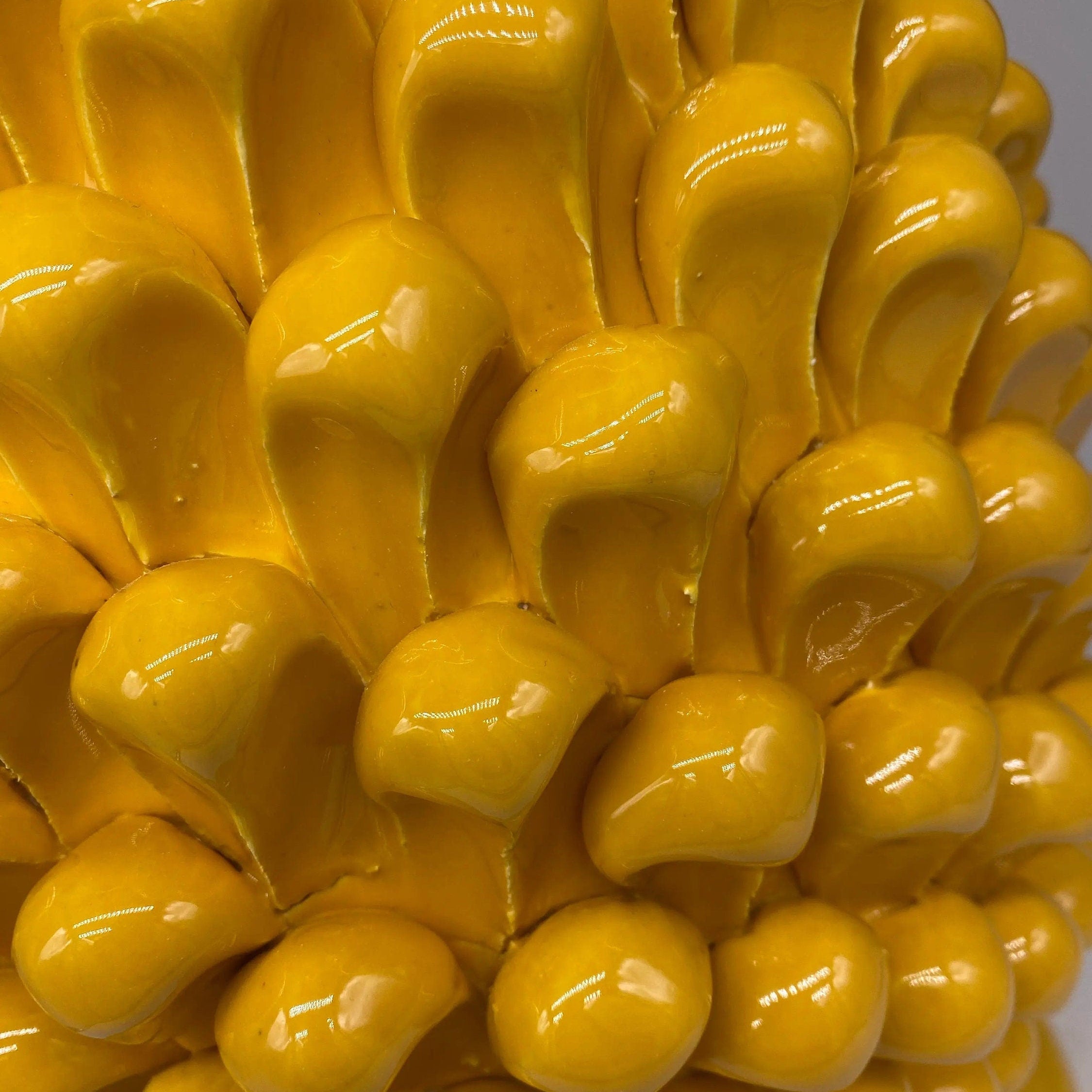 Pigna Ceramica Caltagirone cm H.40 Artigianale Giallo DD CERAMICHE SICILIANE
