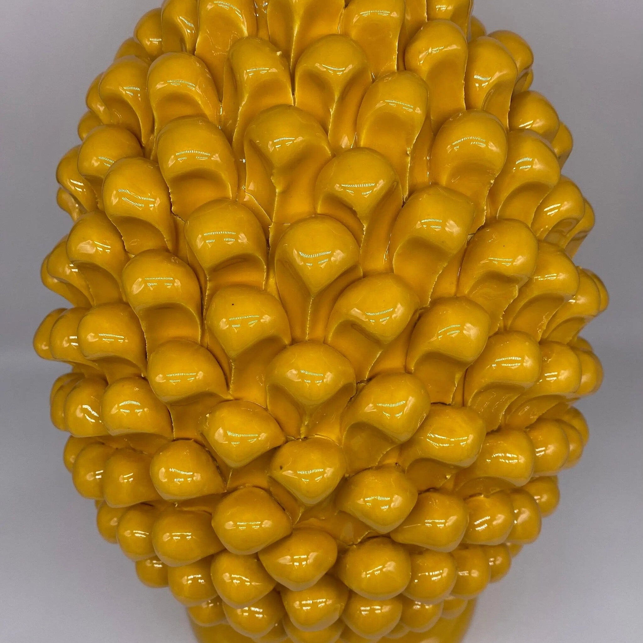 Pigna Ceramica Caltagirone cm H.40 Artigianale Giallo DD CERAMICHE SICILIANE