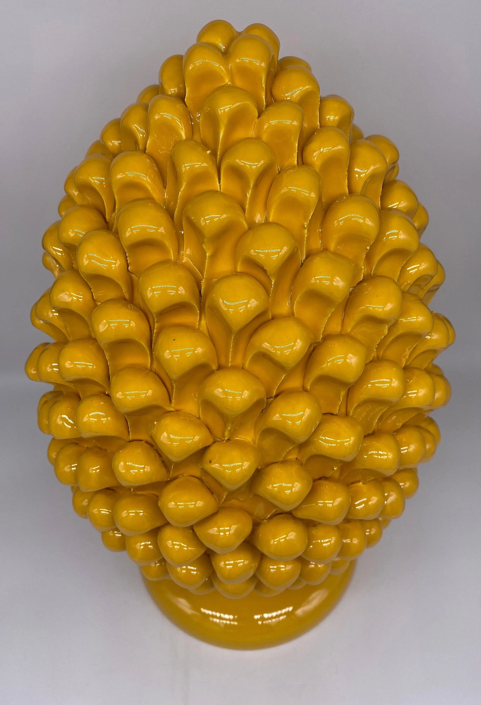 Pigna Ceramica Caltagirone cm H.40 Artigianale Giallo DD CERAMICHE SICILIANE