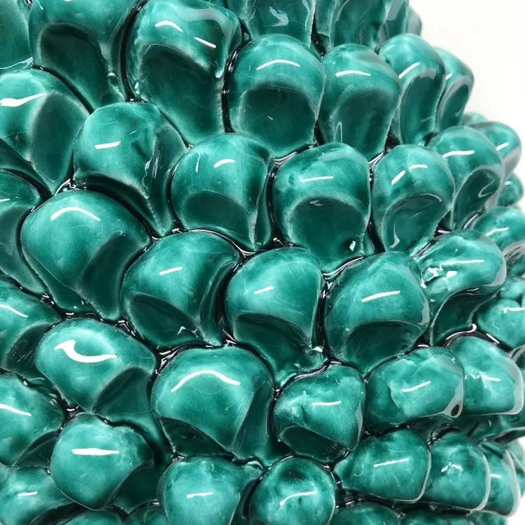 Pigna Ceramica Caltagirone cm H.40 Artigianale Verde Cristallo DD CERAMICHE SICILIANE