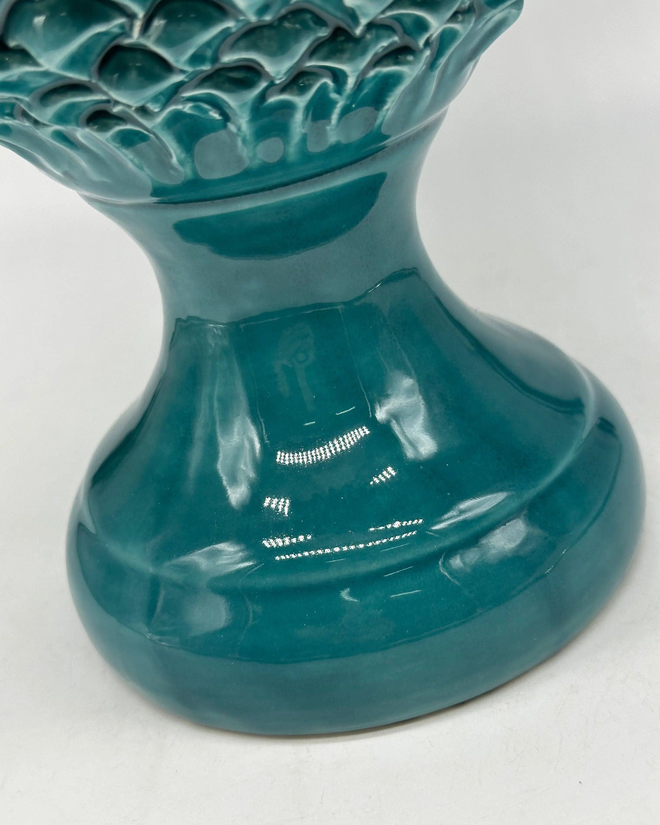 Pigna Ceramica Caltagirone cm H.40 Artigianale Verde Linea Luis DD CERAMICHE SICILIANE