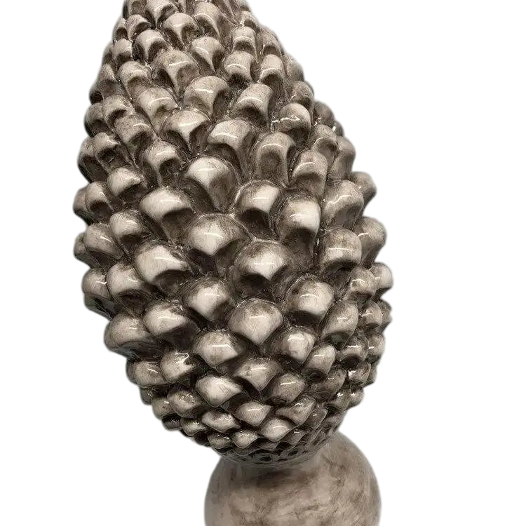Pigna Ceramica Caltagirone cm H.45 Artigianale Beige Écru Linea Luis - DD CERAMICHE SICILIANE