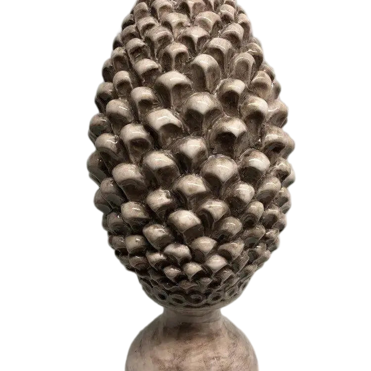 Pigna Ceramica Caltagirone cm H.45 Artigianale Beige Écru Linea Luis - DD CERAMICHE SICILIANE