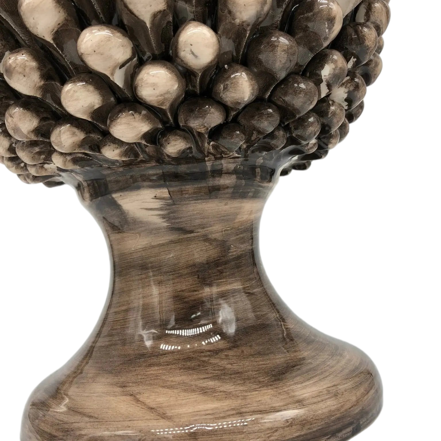 Pigna Ceramica Caltagirone cm H.45 Artigianale Beige Écru DD CERAMICHE SICILIANE