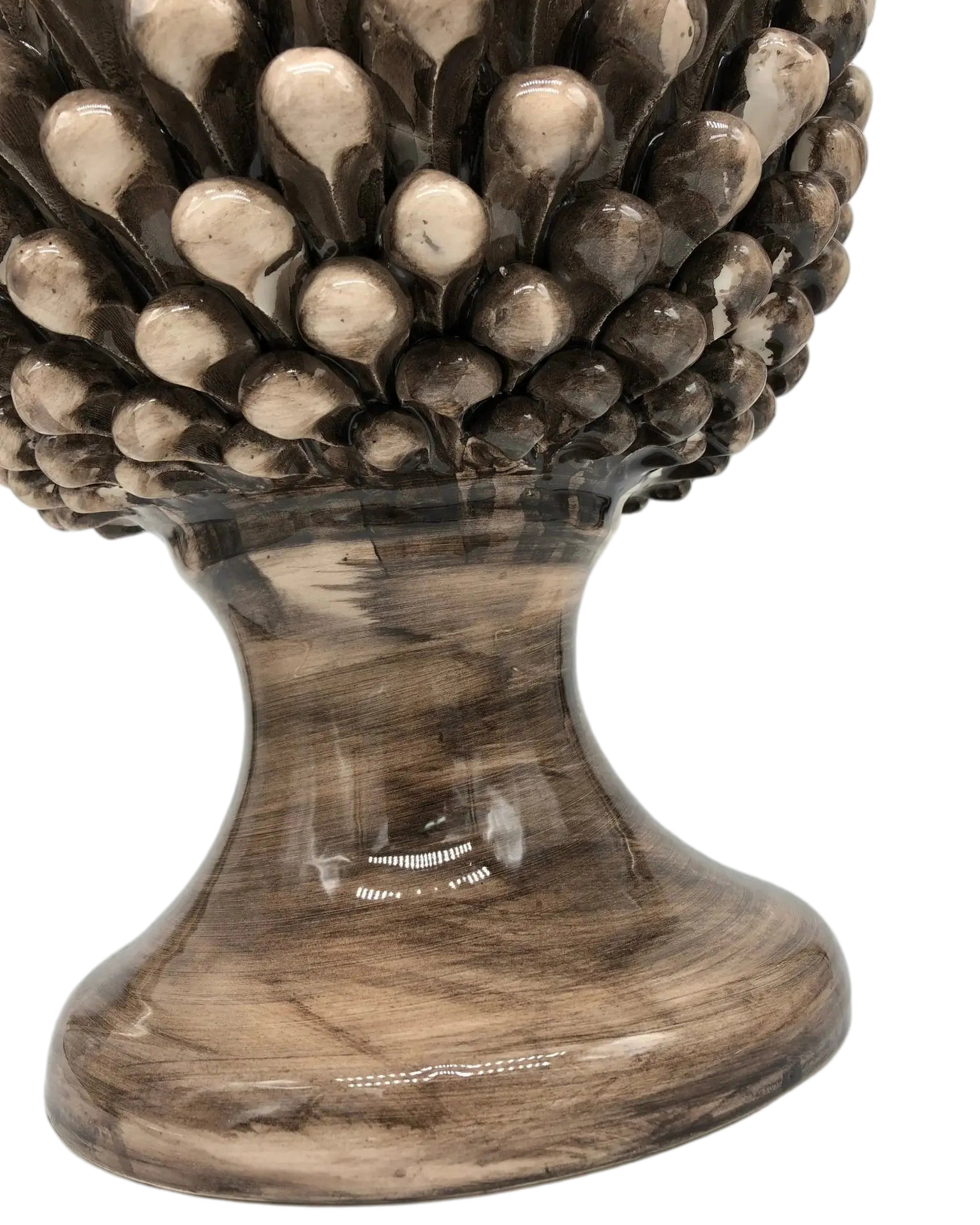 Pigna Ceramica Caltagirone cm H.45 Artigianale Beige Écru DD CERAMICHE SICILIANE