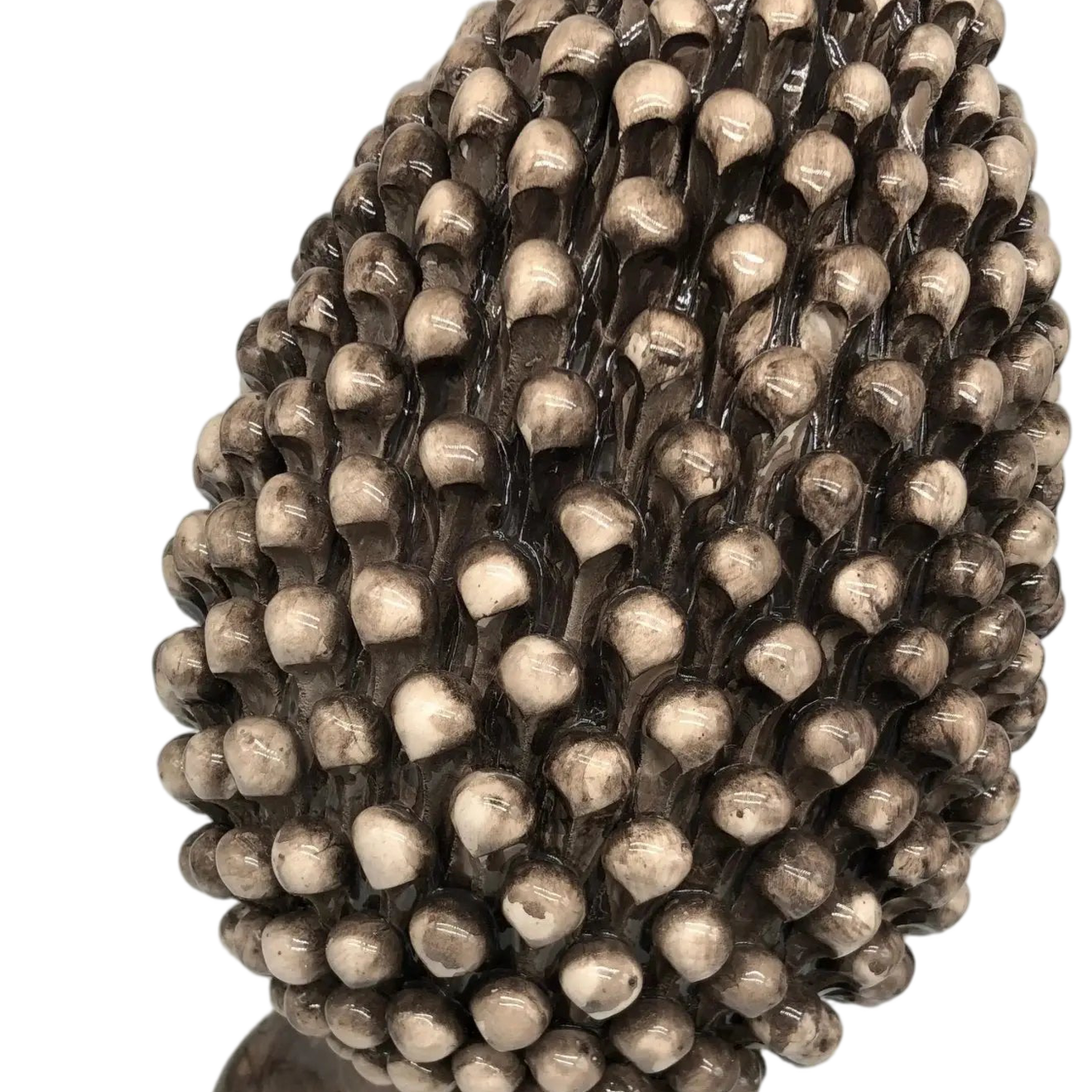 Pigna Ceramica Caltagirone cm H.45 Artigianale Beige Écru DD CERAMICHE SICILIANE