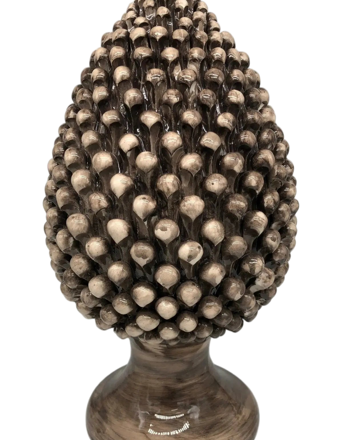 Pigna Ceramica Caltagirone cm H.45 Artigianale Beige Écru DD CERAMICHE SICILIANE