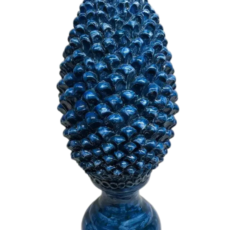 Pigna Ceramica Caltagirone cm H.45 Artigianale Blu Antico Linea Luis - DD CERAMICHE SICILIANE