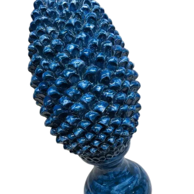 Pigna Ceramica Caltagirone cm H.45 Artigianale Blu Antico Linea Luis - DD CERAMICHE SICILIANE