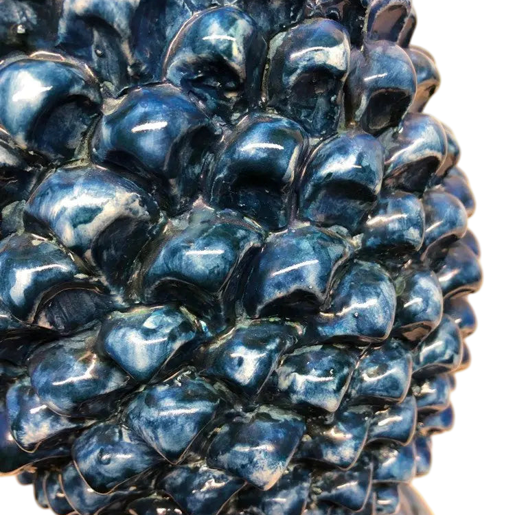 Pigna Ceramica Caltagirone cm H.45 Artigianale Blu Antico Linea Luis DD CERAMICHE SICILIANE