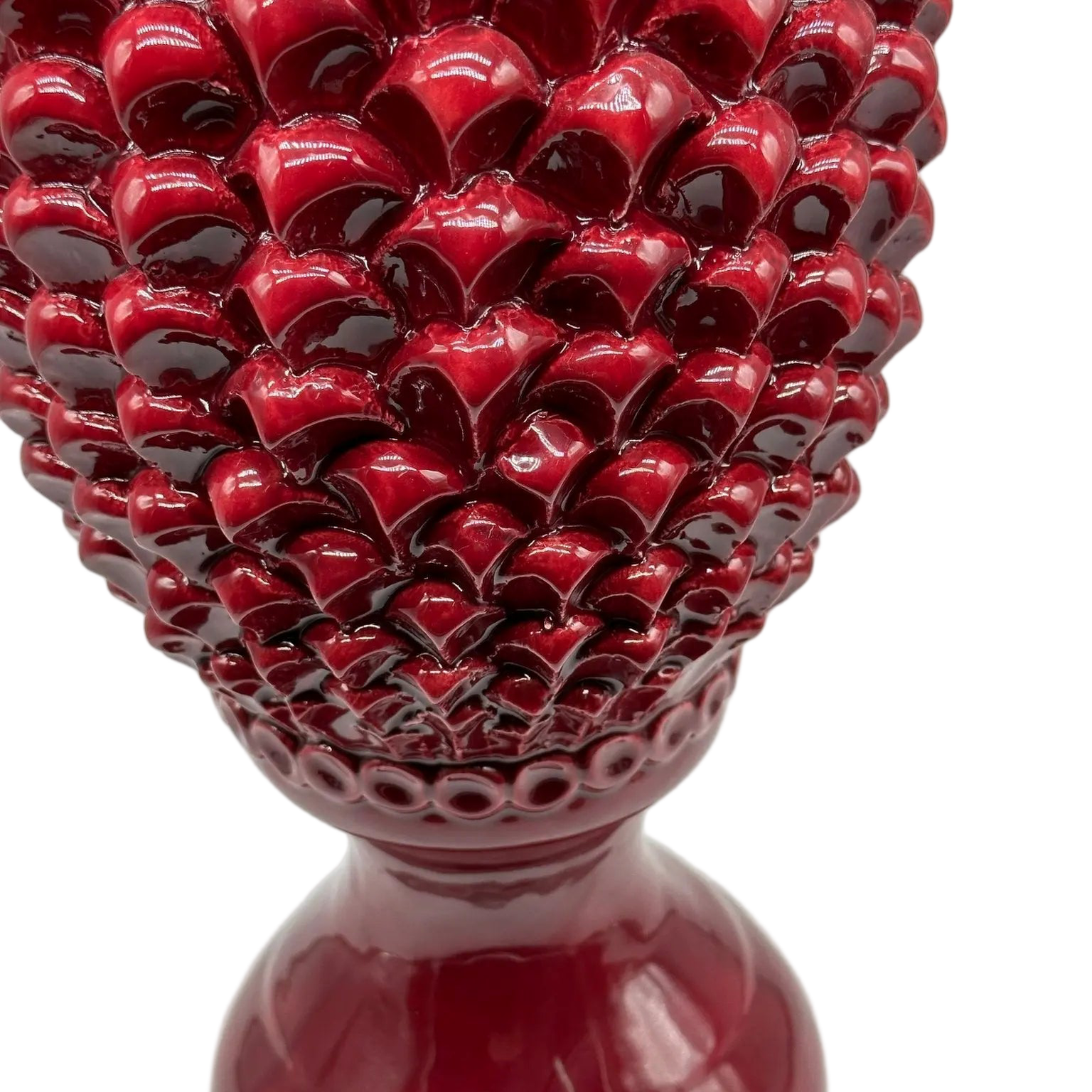 Pigna Ceramica Caltagirone cm H.45 Artigianale Bordeaux Linea Luis DD CERAMICHE SICILIANE