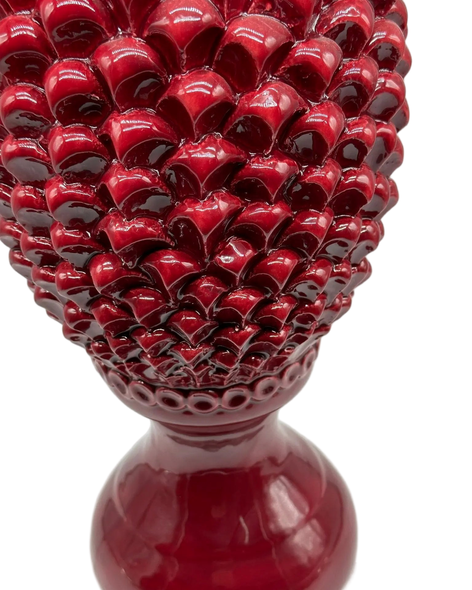 Pigna Ceramica Caltagirone cm H.45 Artigianale Bordeaux Linea Luis DD CERAMICHE SICILIANE