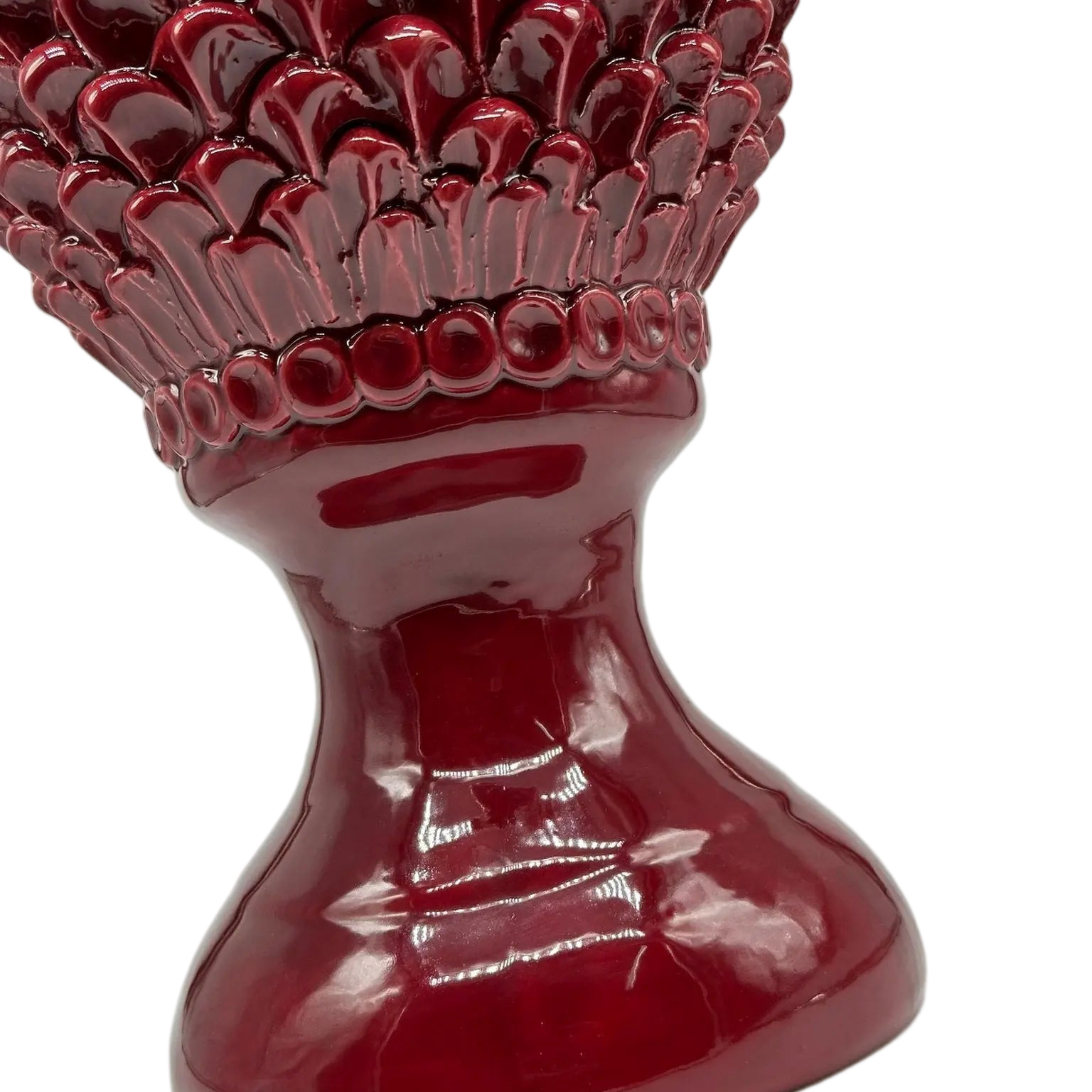 Pigna Ceramica Caltagirone cm H.45 Artigianale Bordeaux Linea Luis DD CERAMICHE SICILIANE