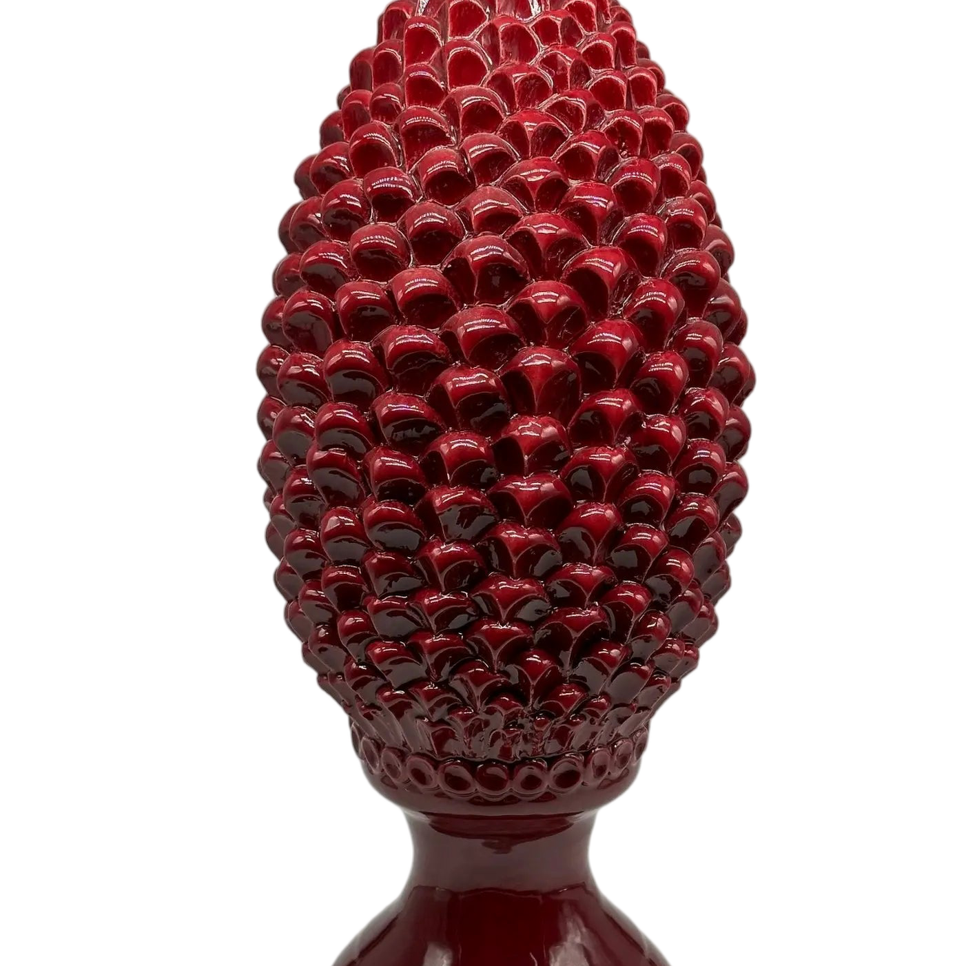 Pigna Ceramica Caltagirone cm H.45 Artigianale Bordeaux Linea Luis DD CERAMICHE SICILIANE