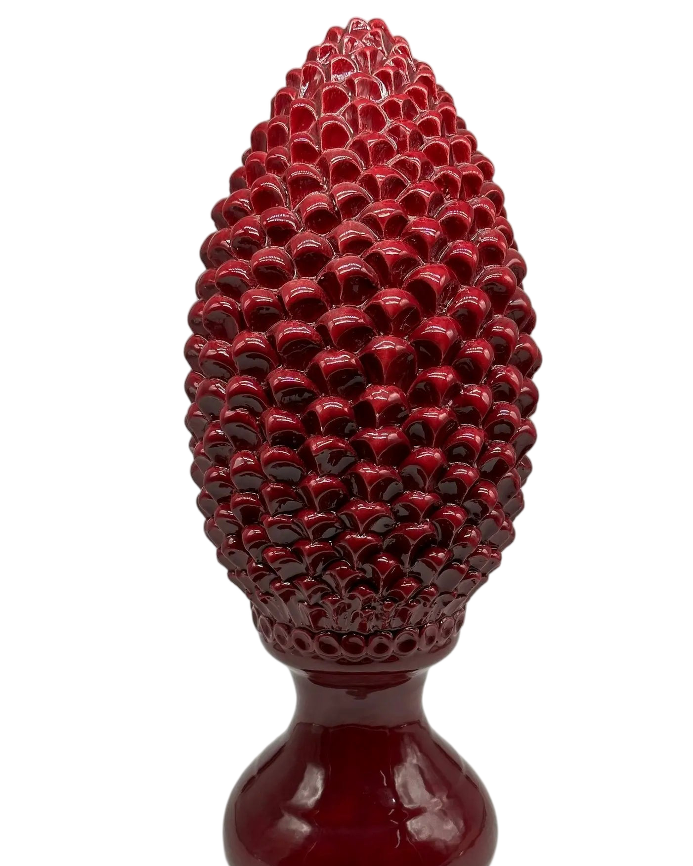 Pigna Ceramica Caltagirone cm H.45 Artigianale Bordeaux Linea Luis DD CERAMICHE SICILIANE