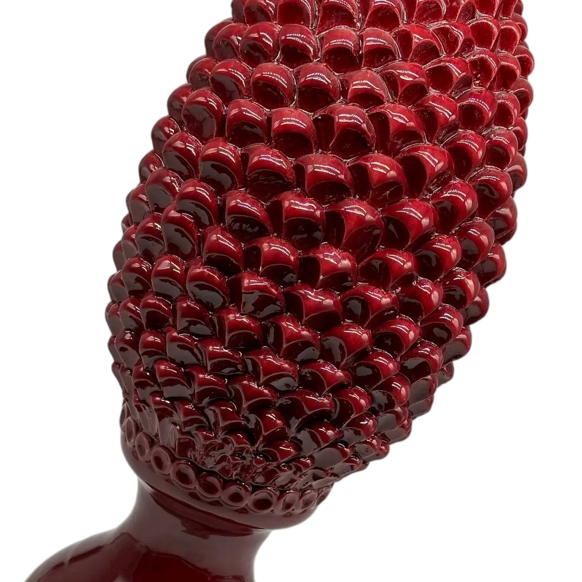 Pigna Ceramica Caltagirone cm H.45 Artigianale Bordeaux Linea Luis DD CERAMICHE SICILIANE