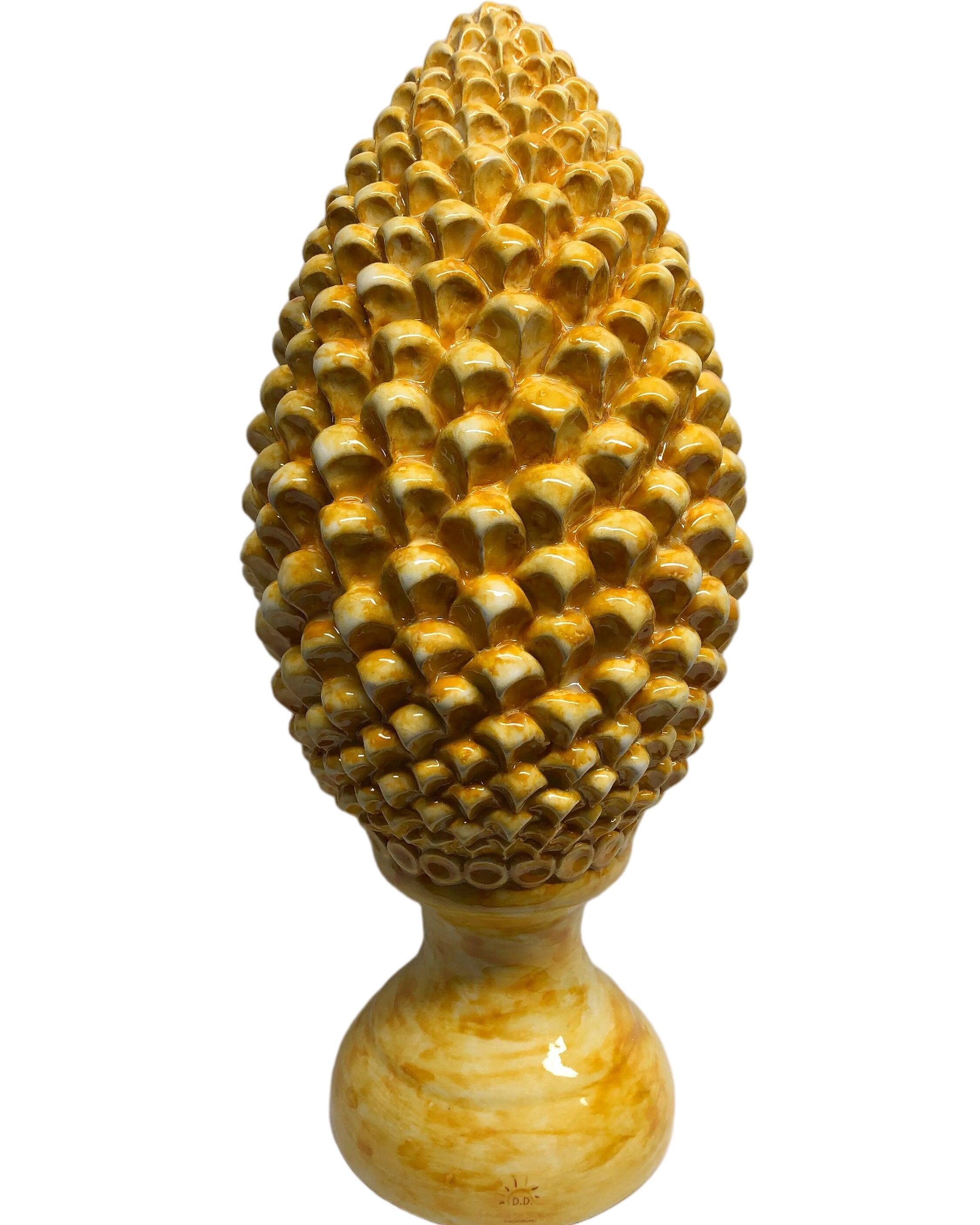 Pigna Ceramica Caltagirone cm H.45 Artigianale Giallo Linea Luis DD CERAMICHE SICILIANE