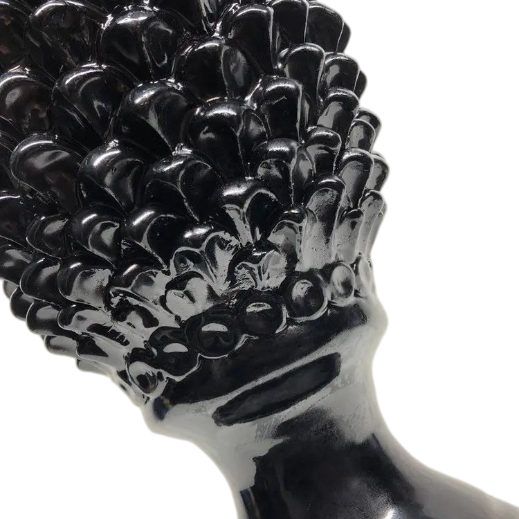Pigna Ceramica Caltagirone cm H.45 Artigianale Nero Linea Luis DD CERAMICHE SICILIANE