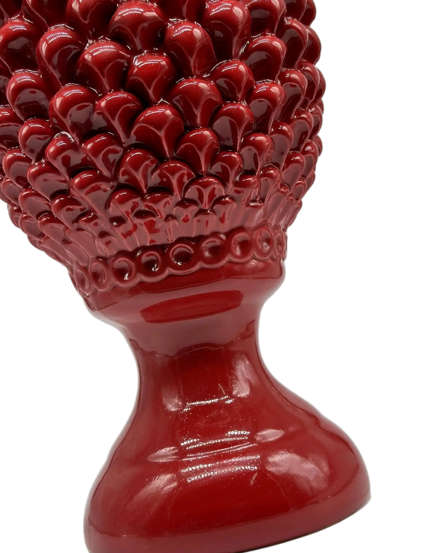 Pigna Ceramica Caltagirone cm H.45 Artigianale Rosso Linea Luis DD CERAMICHE SICILIANE