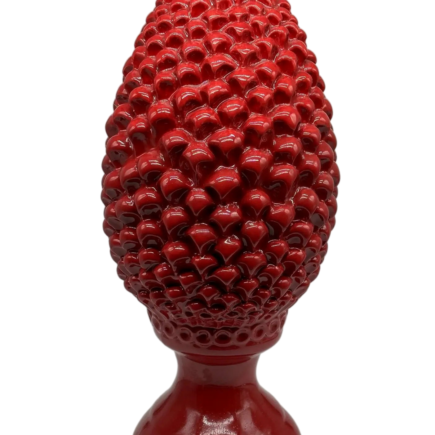 Pigna Ceramica Caltagirone cm H.45 Artigianale Rosso Linea Luis DD CERAMICHE SICILIANE