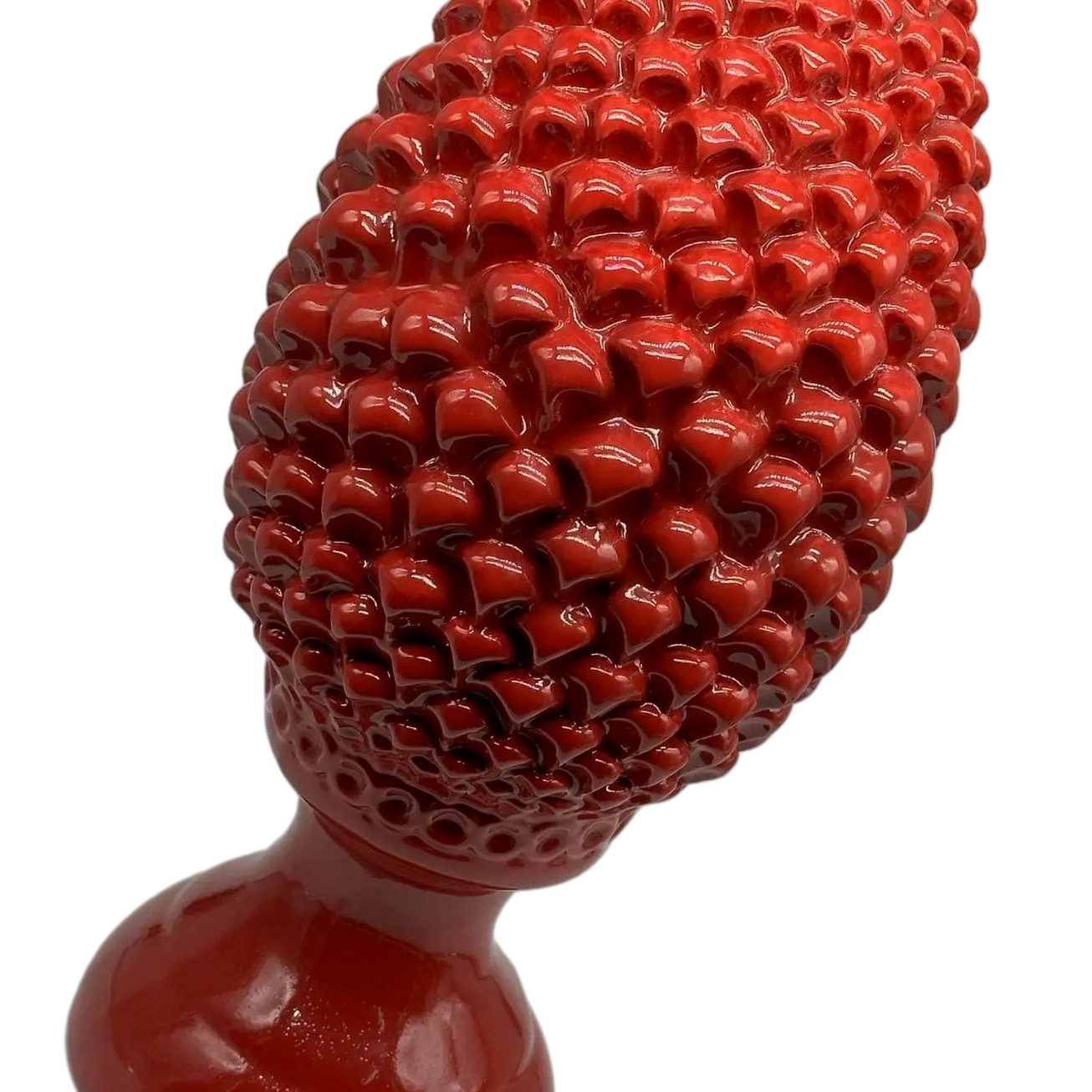 Pigna Ceramica Caltagirone cm H.45 Artigianale Rosso Linea Luis DD CERAMICHE SICILIANE