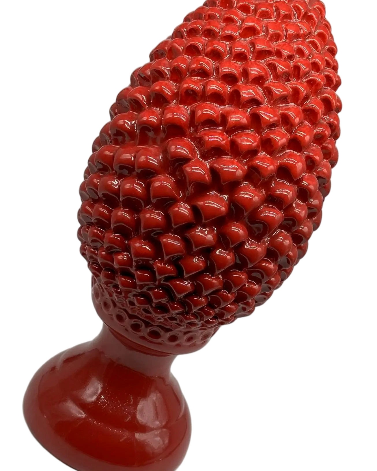 Pigna Ceramica Caltagirone cm H.45 Artigianale Rosso Linea Luis DD CERAMICHE SICILIANE