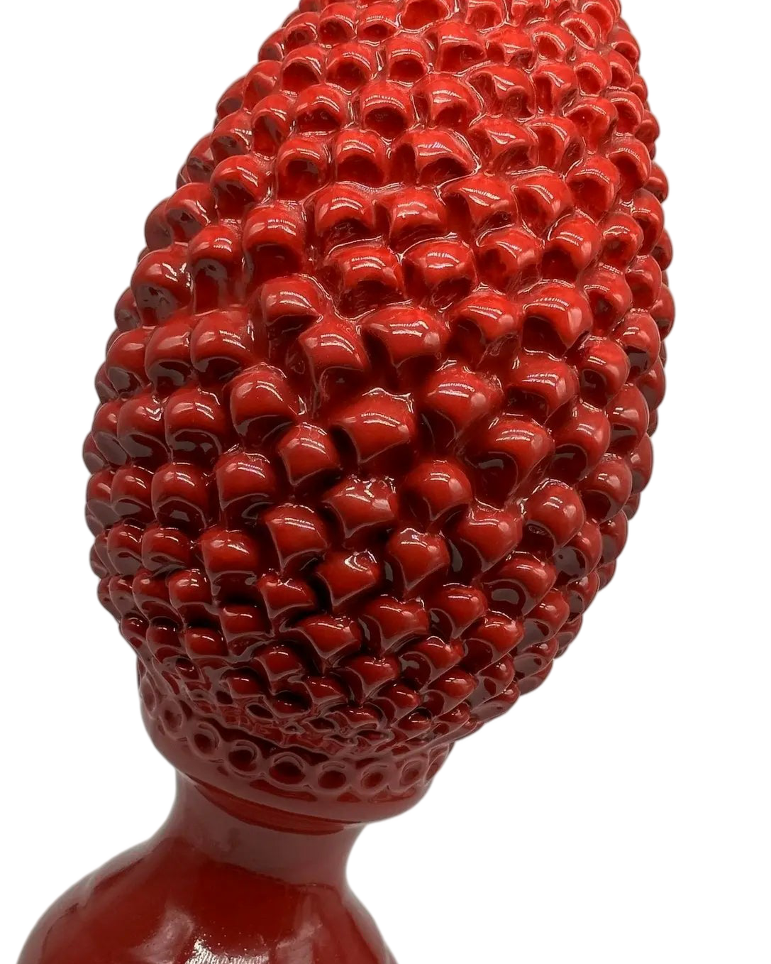 Pigna Ceramica Caltagirone cm H.45 Artigianale Rosso Linea Luis DD CERAMICHE SICILIANE