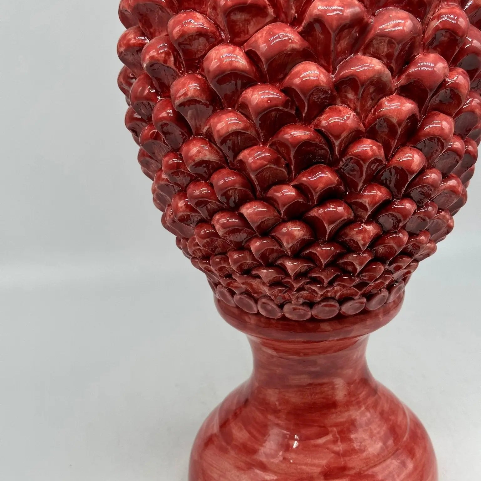 FINE SERIE - Pigna Ceramica Caltagirone cm H.45 Artigianale Rosso Sfumato Linea Luis - PIGNA