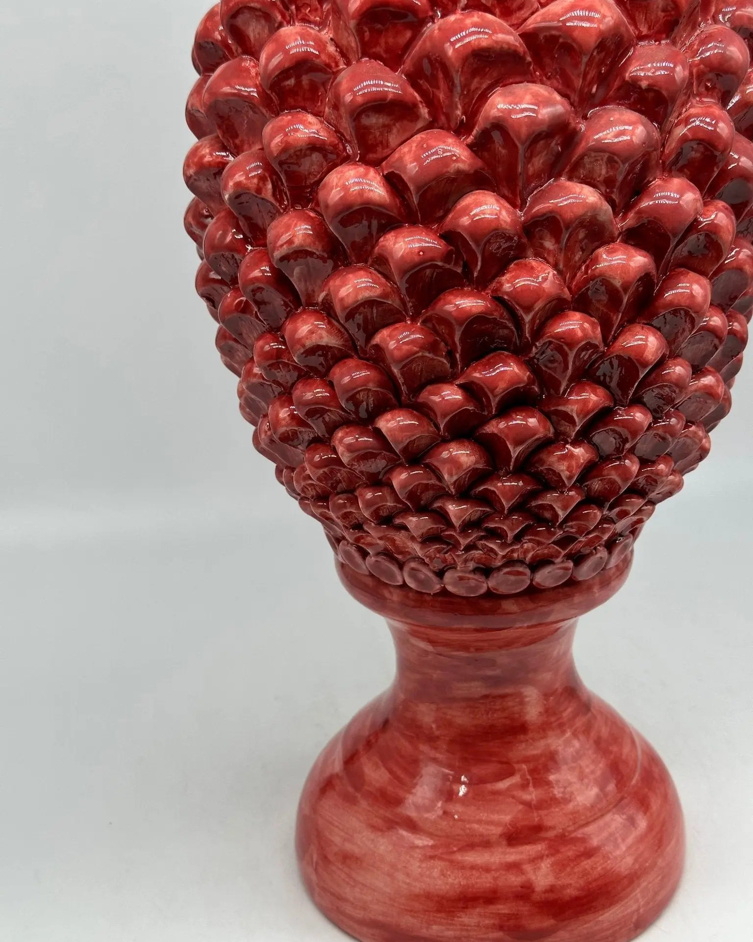 FINE SERIE - Pigna Ceramica Caltagirone cm H.45 Artigianale Rosso Sfumato Linea Luis - PIGNA