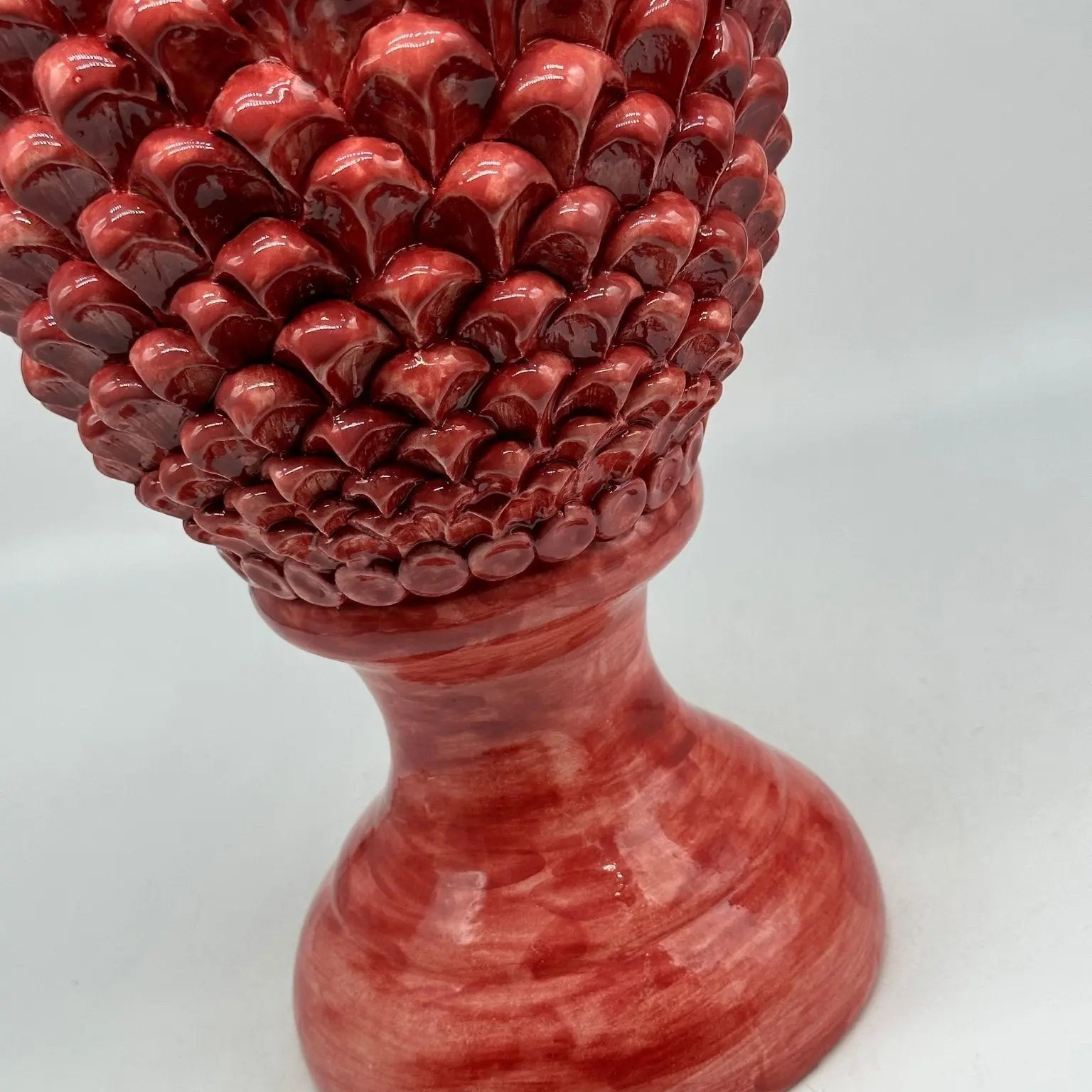 FINE SERIE - Pigna Ceramica Caltagirone cm H.45 Artigianale Rosso Sfumato Linea Luis - PIGNA