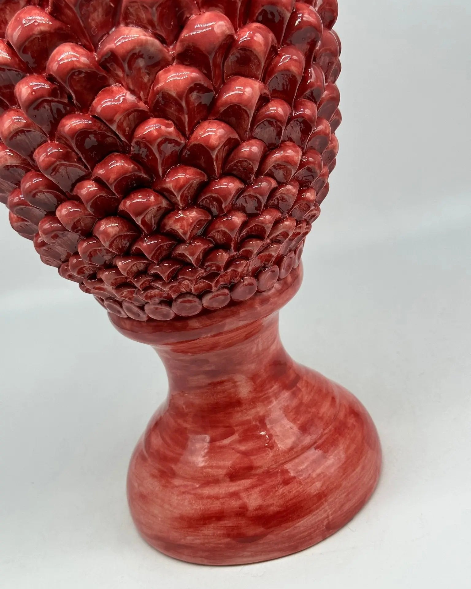 FINE SERIE - Pigna Ceramica Caltagirone cm H.45 Artigianale Rosso Sfumato Linea Luis - PIGNA