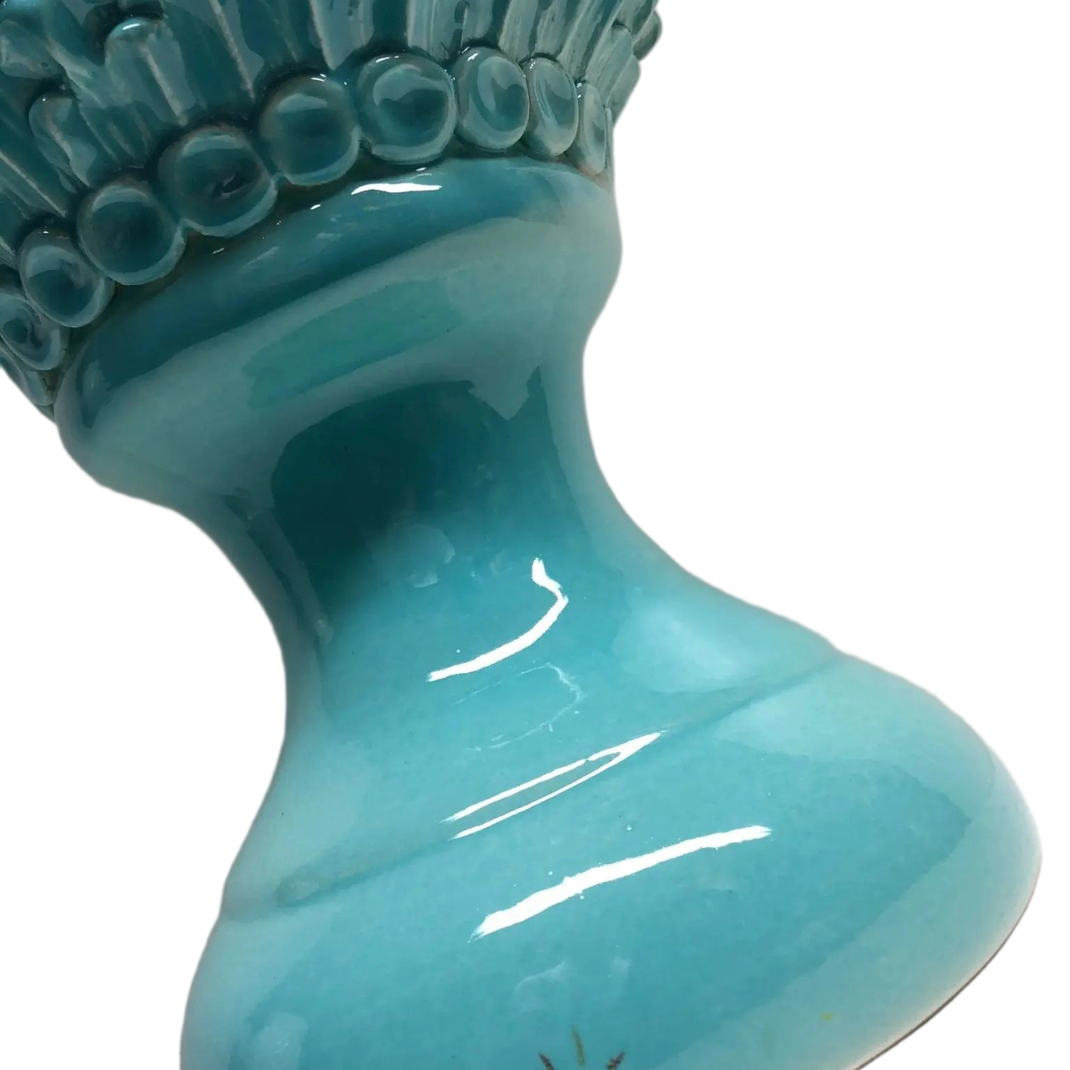 Pigna Ceramica Caltagirone cm H.45 Artigianale Verde Tiffany Linea Luis DD CERAMICHE SICILIANE