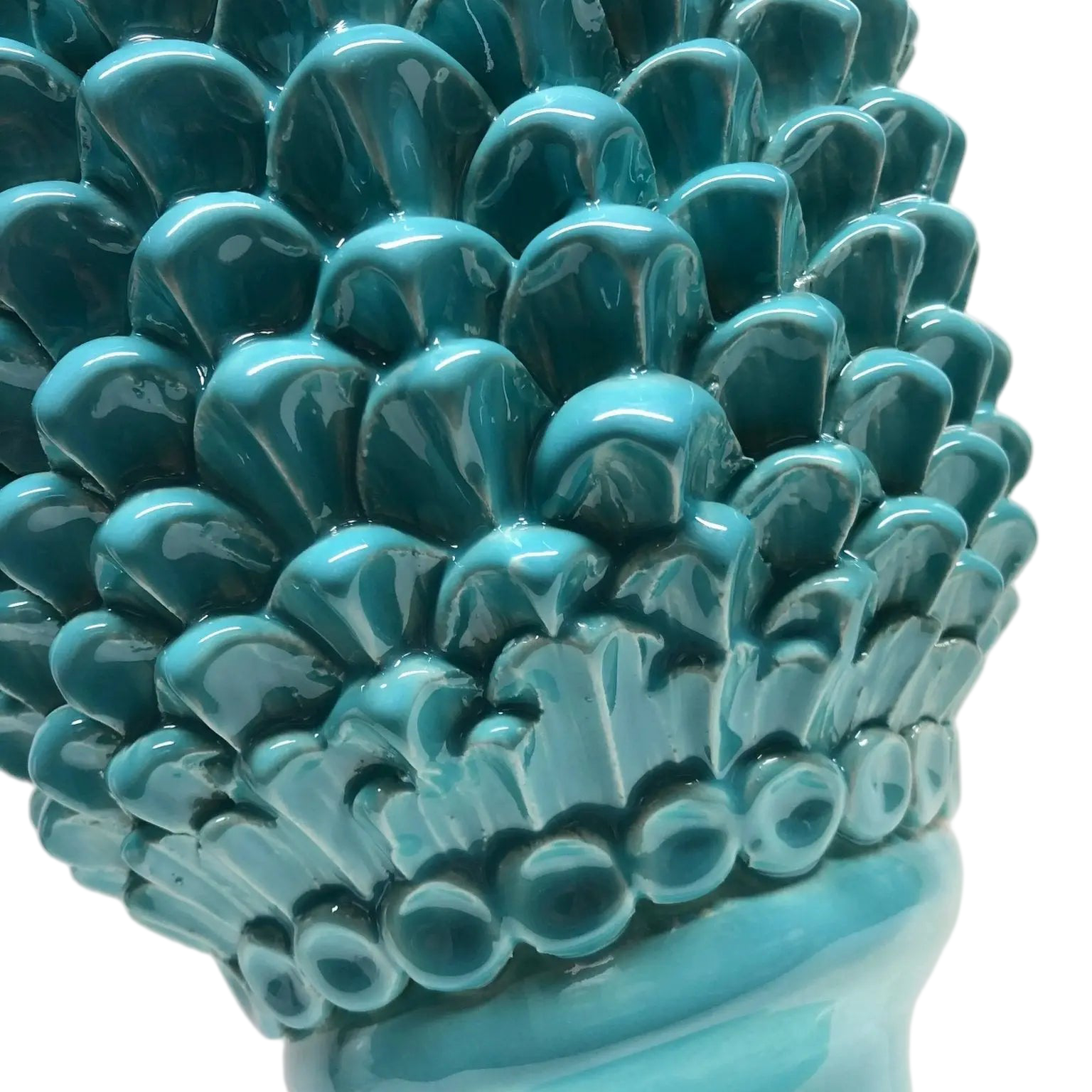 Pigna Ceramica Caltagirone cm H.45 Artigianale Verde Tiffany Linea Luis DD CERAMICHE SICILIANE