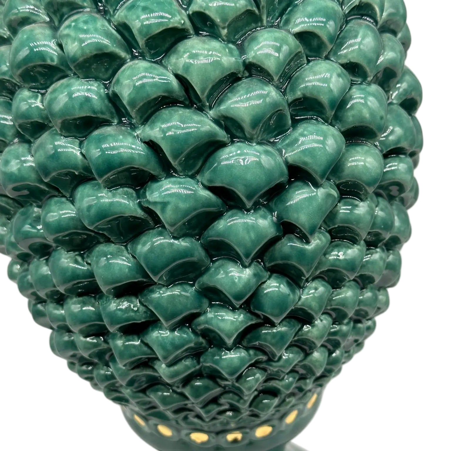 Pigna Ceramica Caltagirone cm H.45 Artigianale Verde Linea Luis DD CERAMICHE SICILIANE
