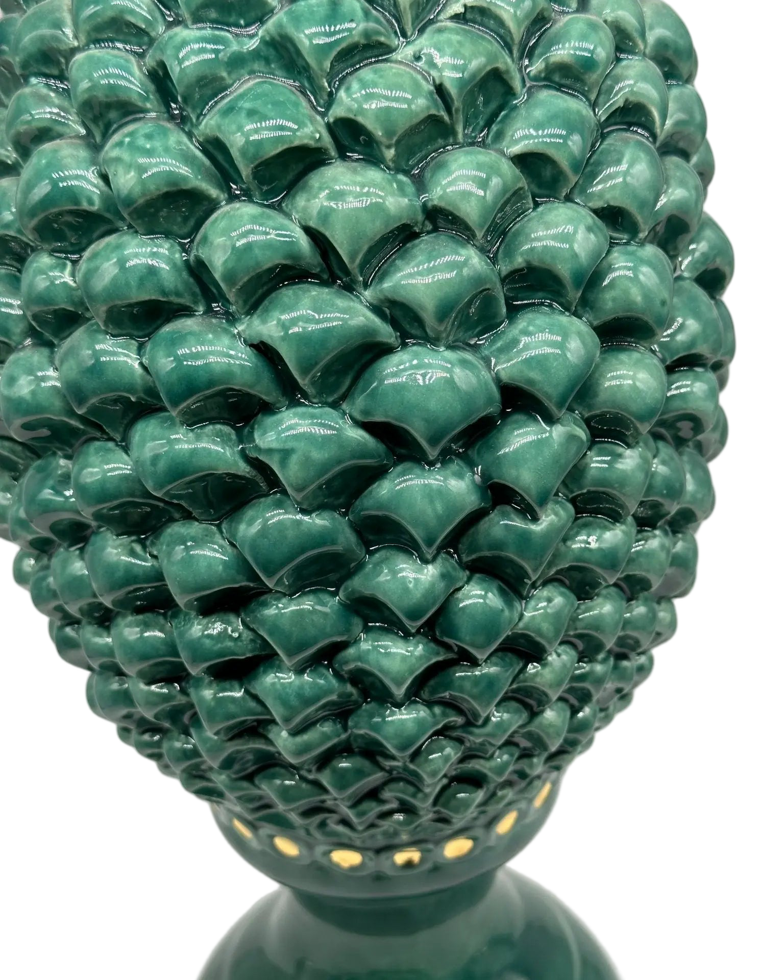 Pigna Ceramica Caltagirone cm H.45 Artigianale Verde Linea Luis DD CERAMICHE SICILIANE