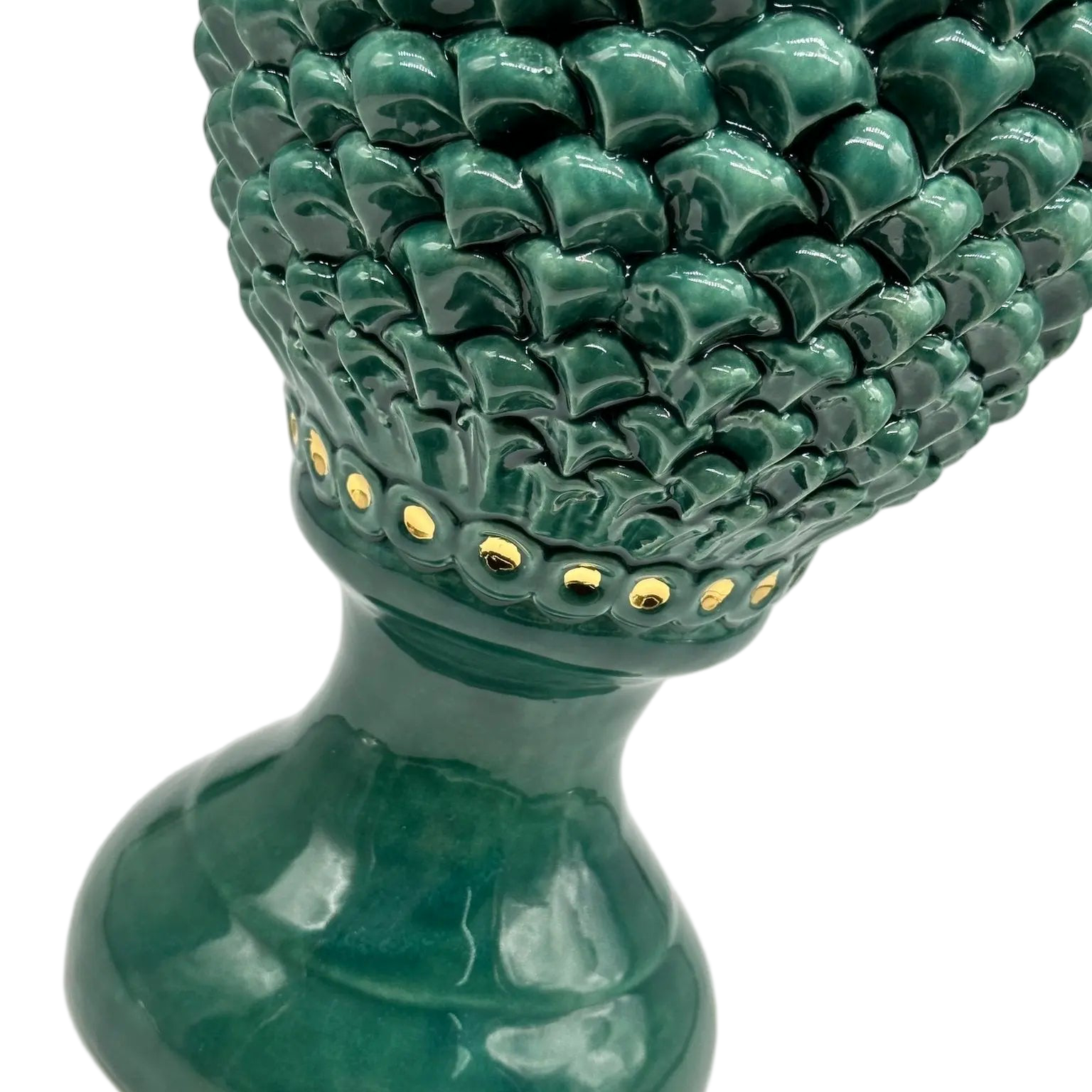 Pigna Ceramica Caltagirone cm H.45 Artigianale Verde Linea Luis DD CERAMICHE SICILIANE
