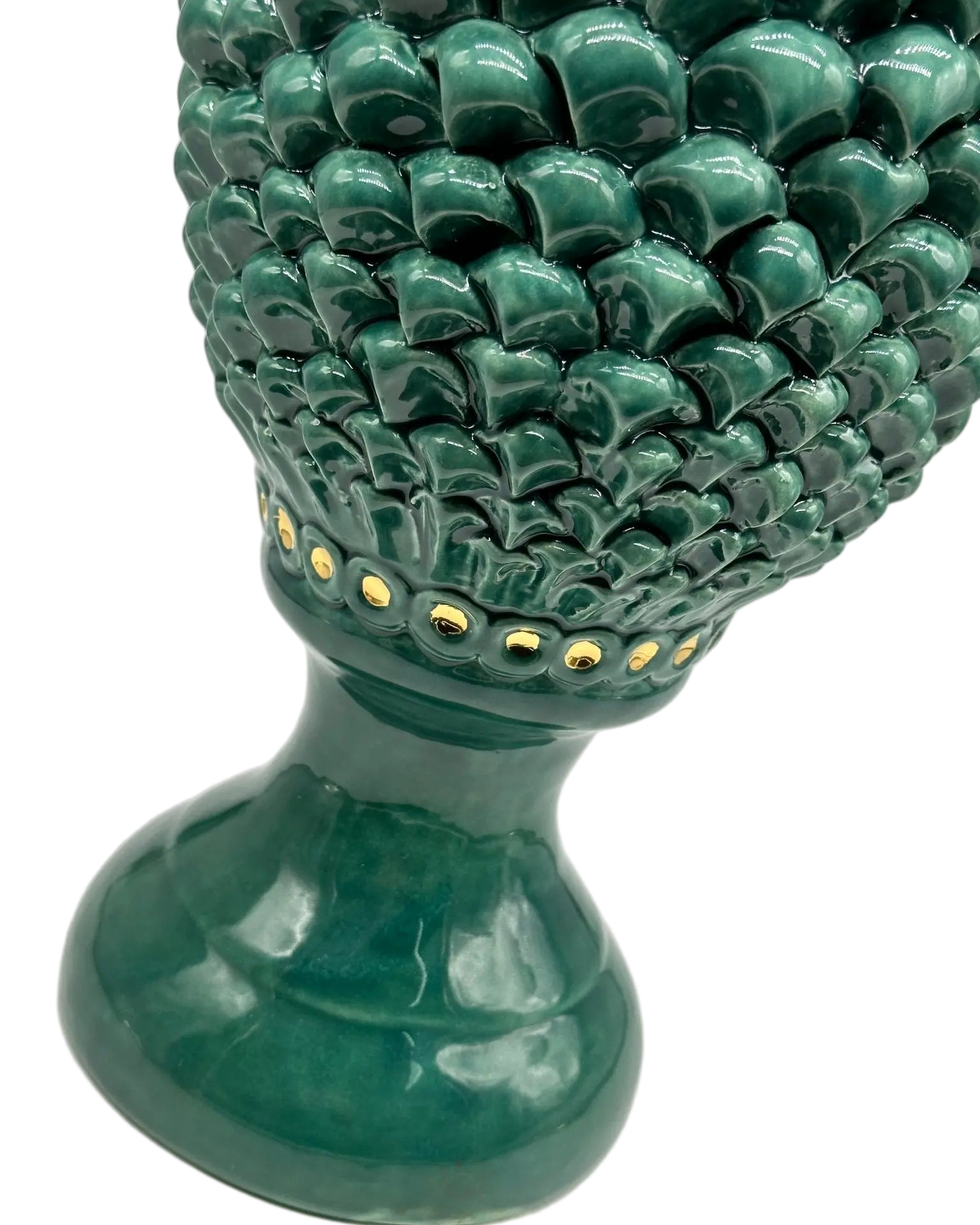 Pigna Ceramica Caltagirone cm H.45 Artigianale Verde Linea Luis DD CERAMICHE SICILIANE