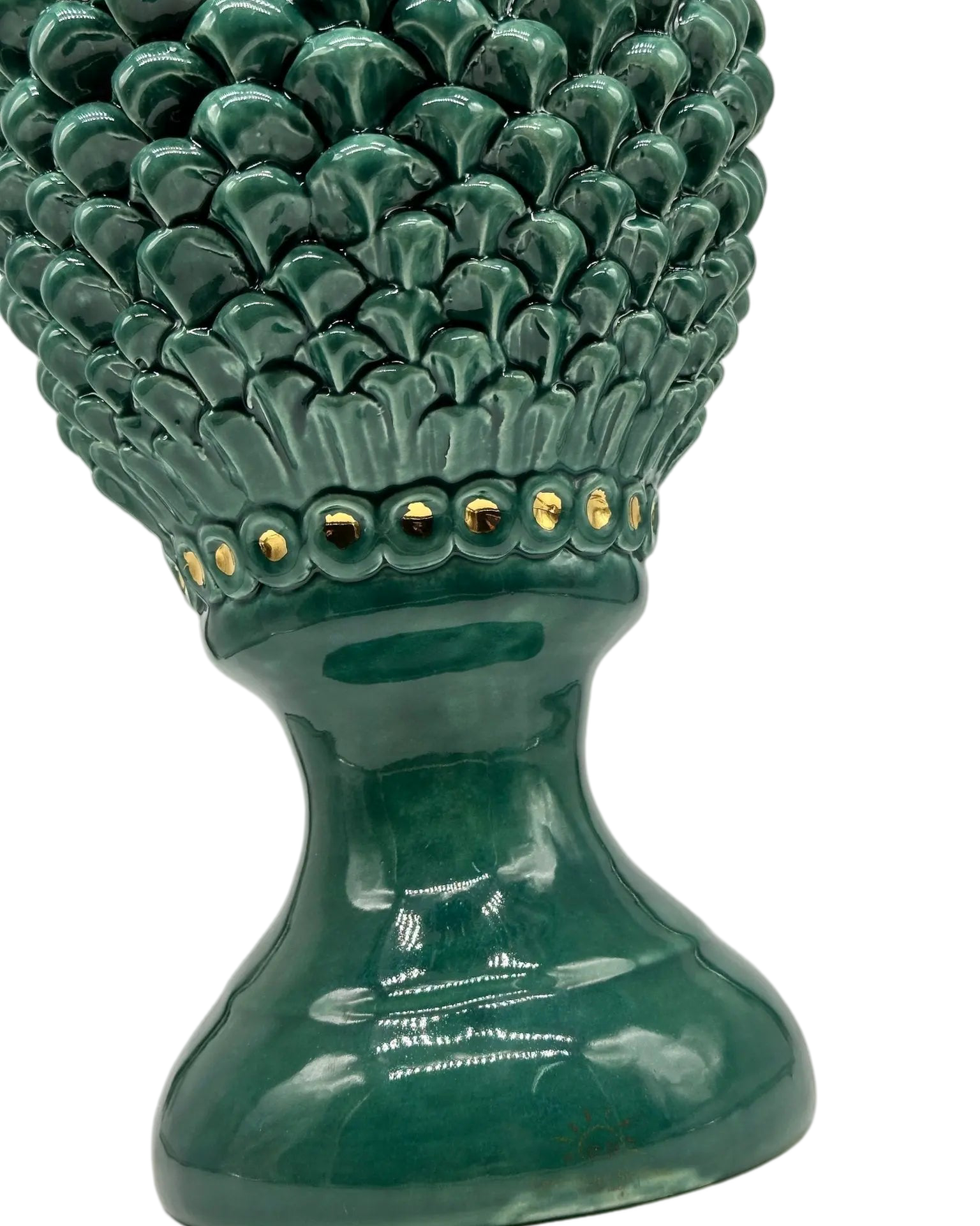 Pigna Ceramica Caltagirone cm H.45 Artigianale Verde Linea Luis DD CERAMICHE SICILIANE