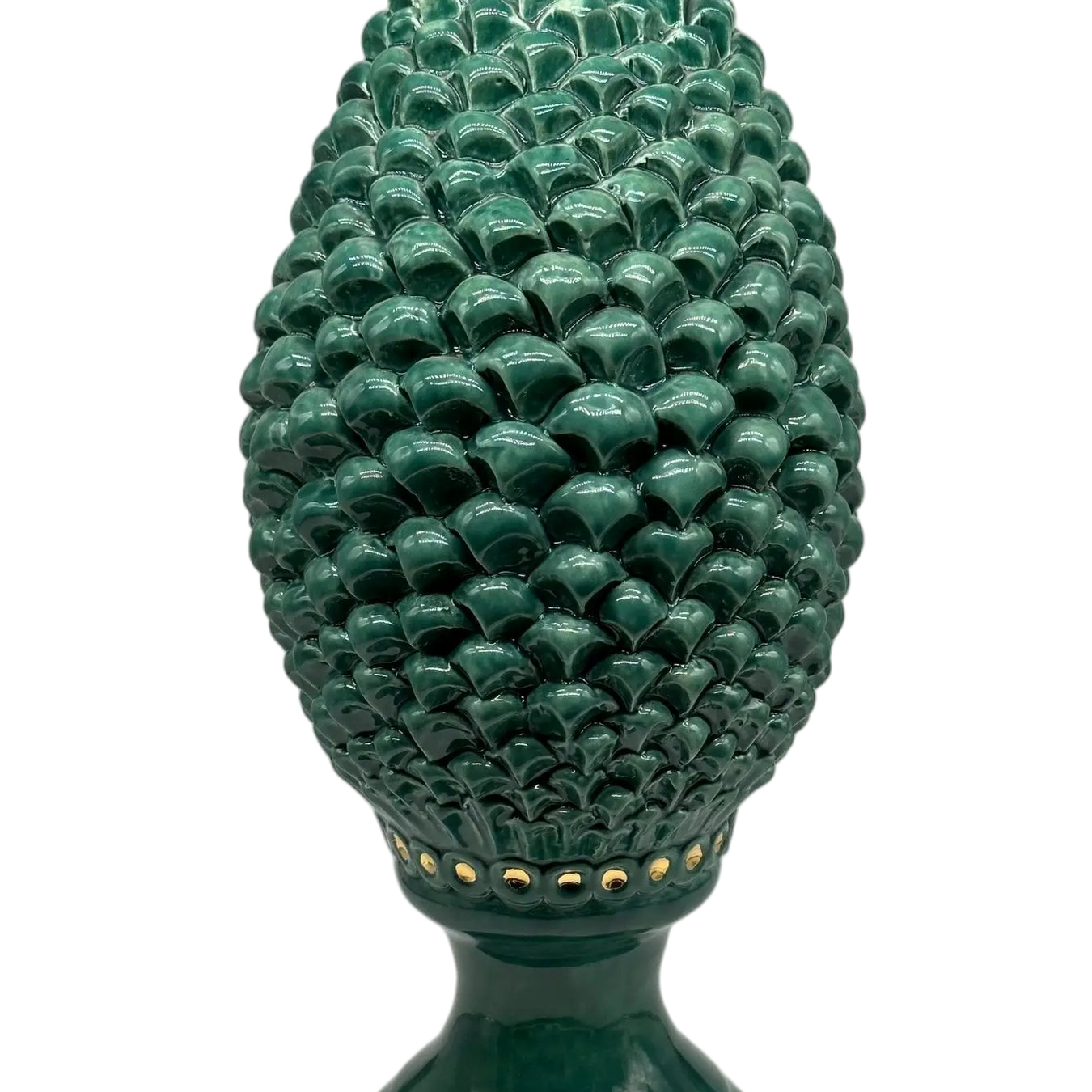 Pigna Ceramica Caltagirone cm H.45 Artigianale Verde Linea Luis DD CERAMICHE SICILIANE